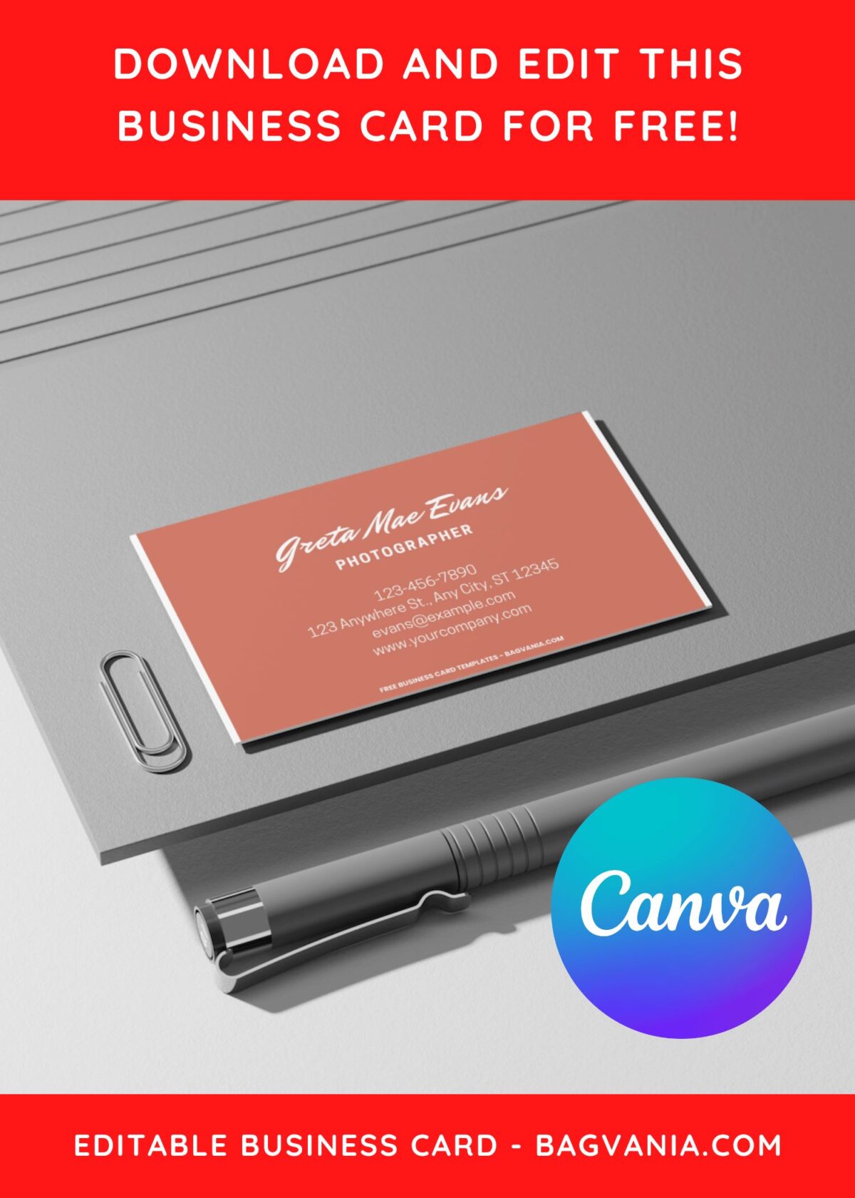 10+ Monochrome Photography Canva Business Card Templates J