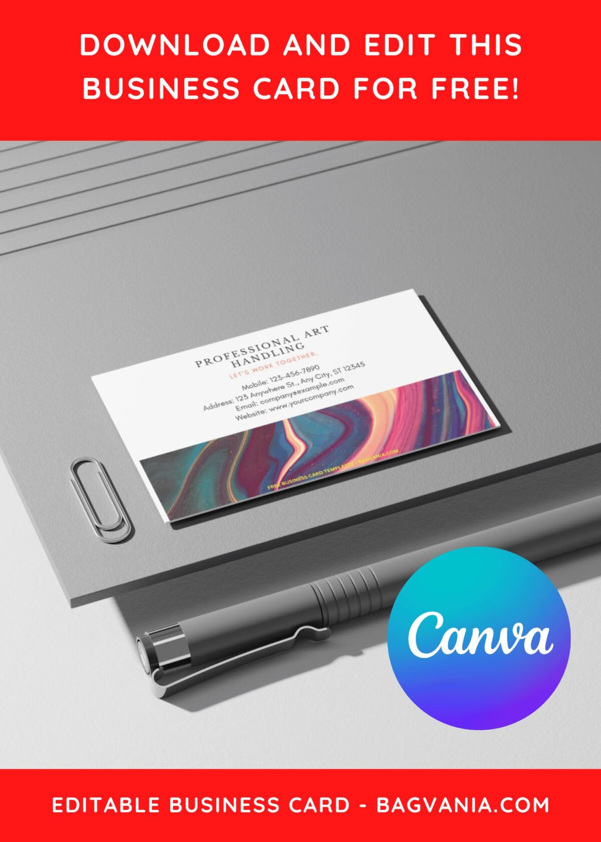 10+ Stylish Abstract Art Gallery Canva Business Card Templates C