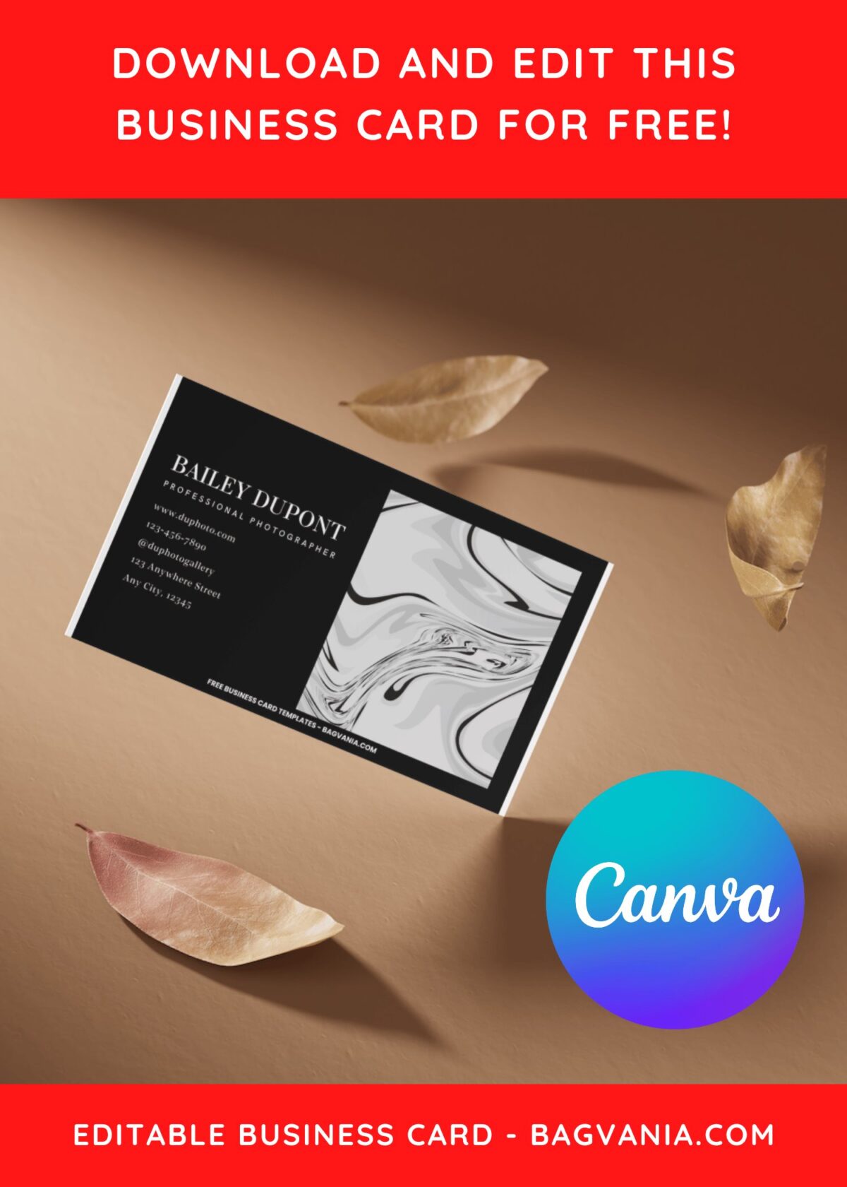 10+ Luxury Black & Silky White Marble Canva Business Card Templates A