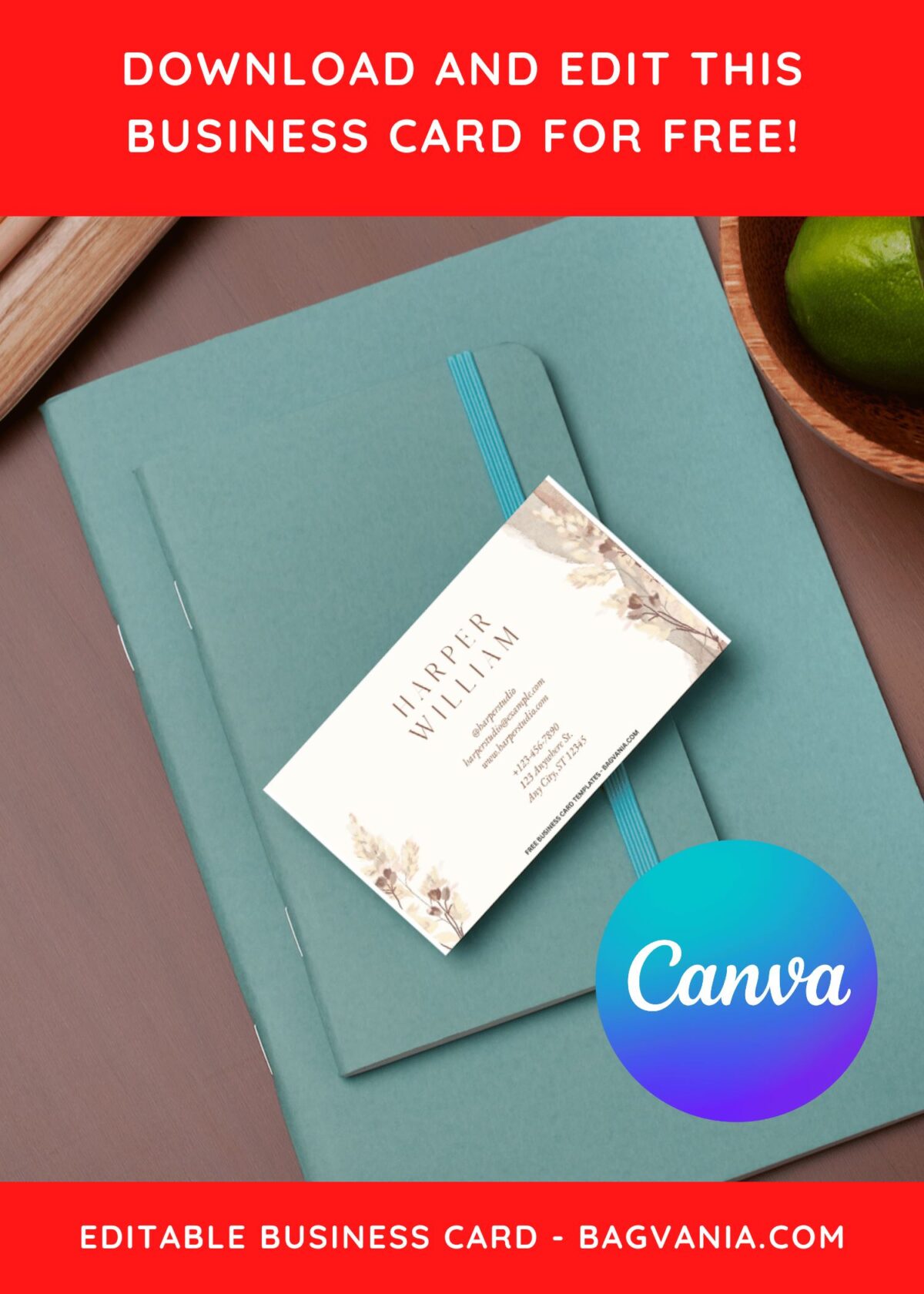 10+ Simple Floral Canva Business Card Templates E