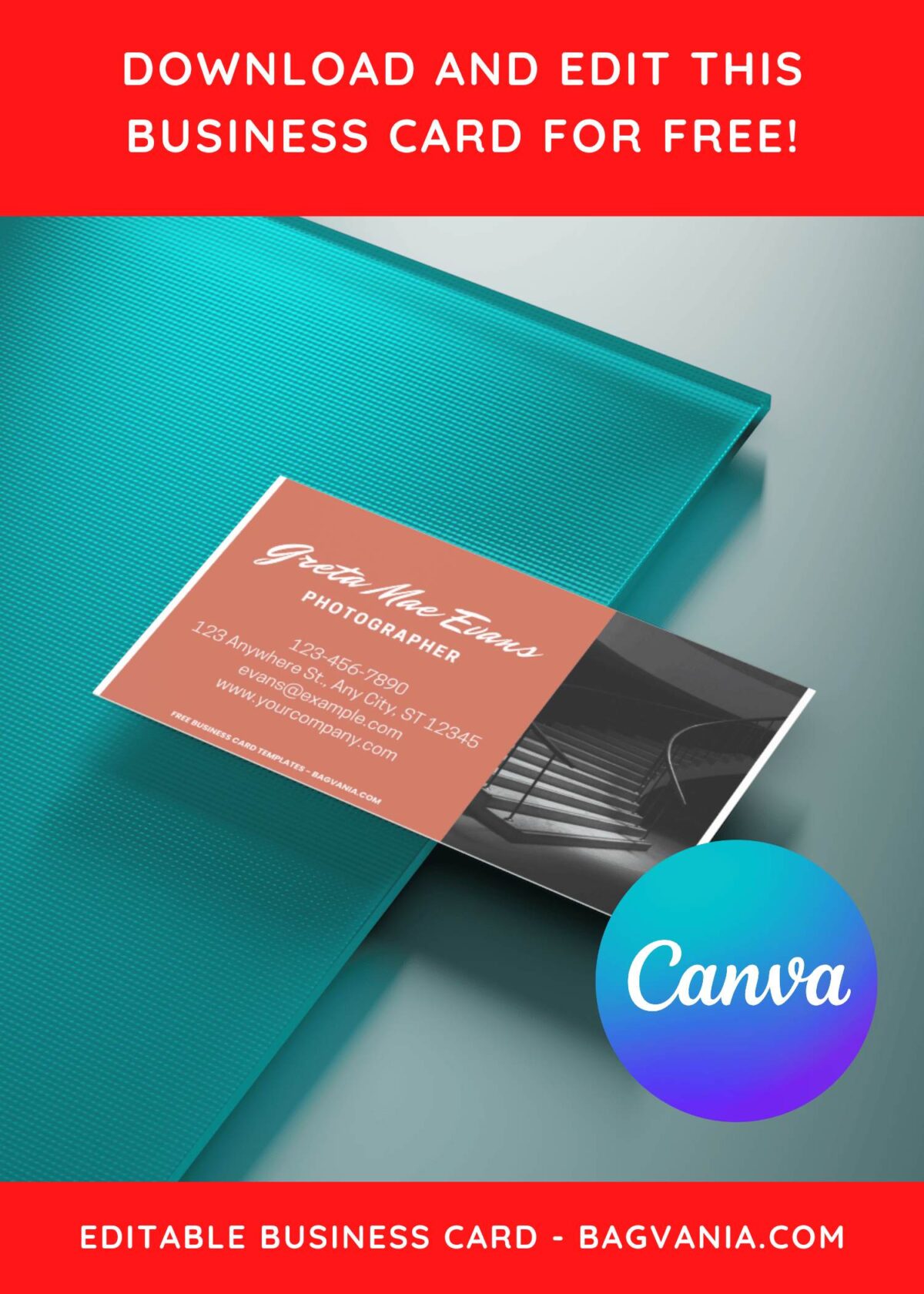 10+ Monochrome Photography Canva Business Card Templates D