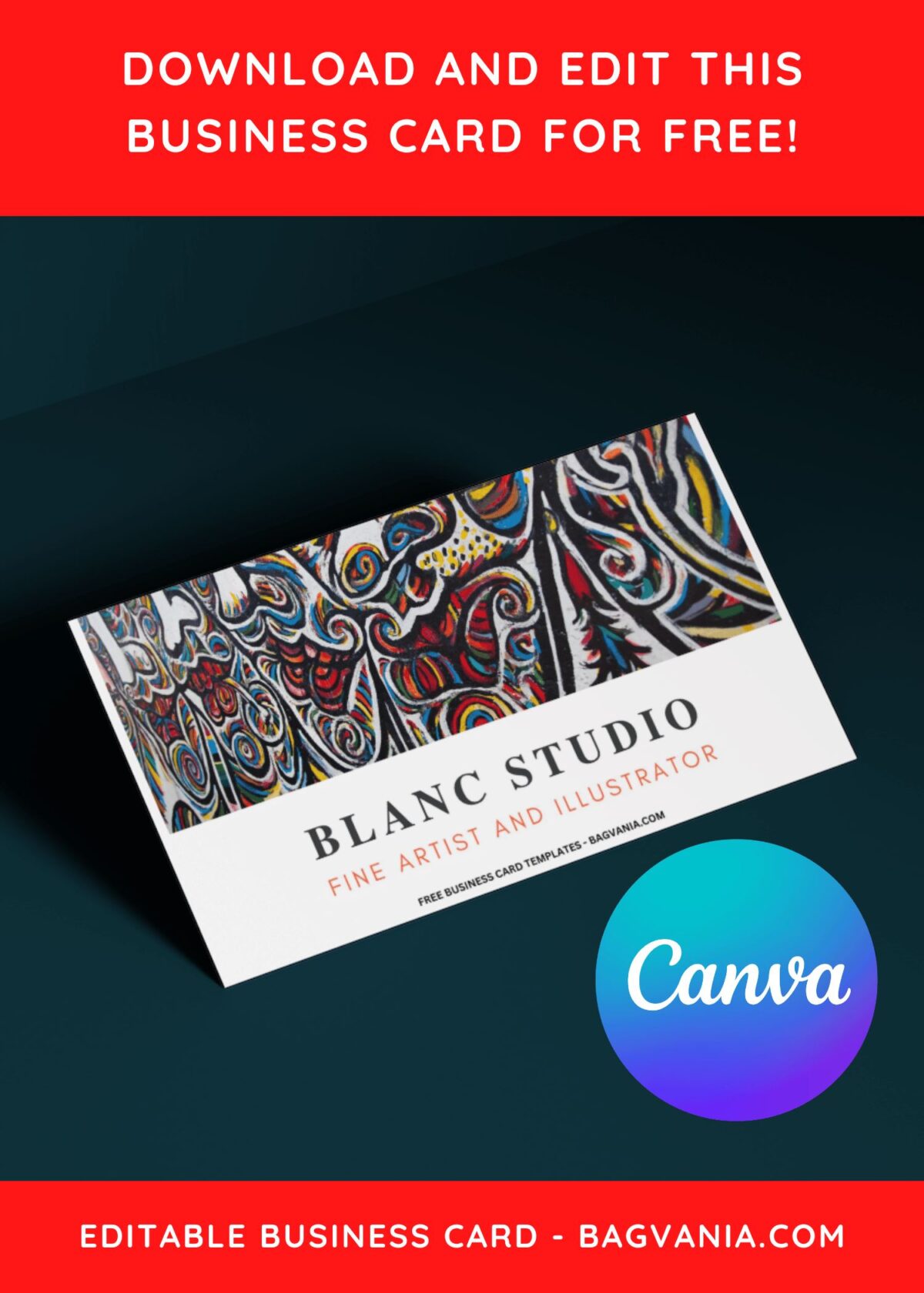 10+ Stylish Abstract Art Gallery Canva Business Card Templates H