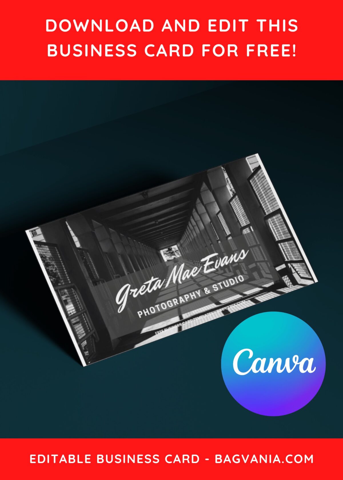 10+ Monochrome Photography Canva Business Card Templates E
