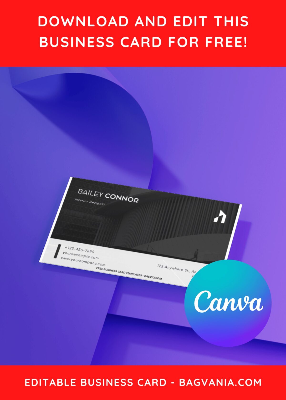 10+ Monochrome Architecture Canva Business Card Templates D