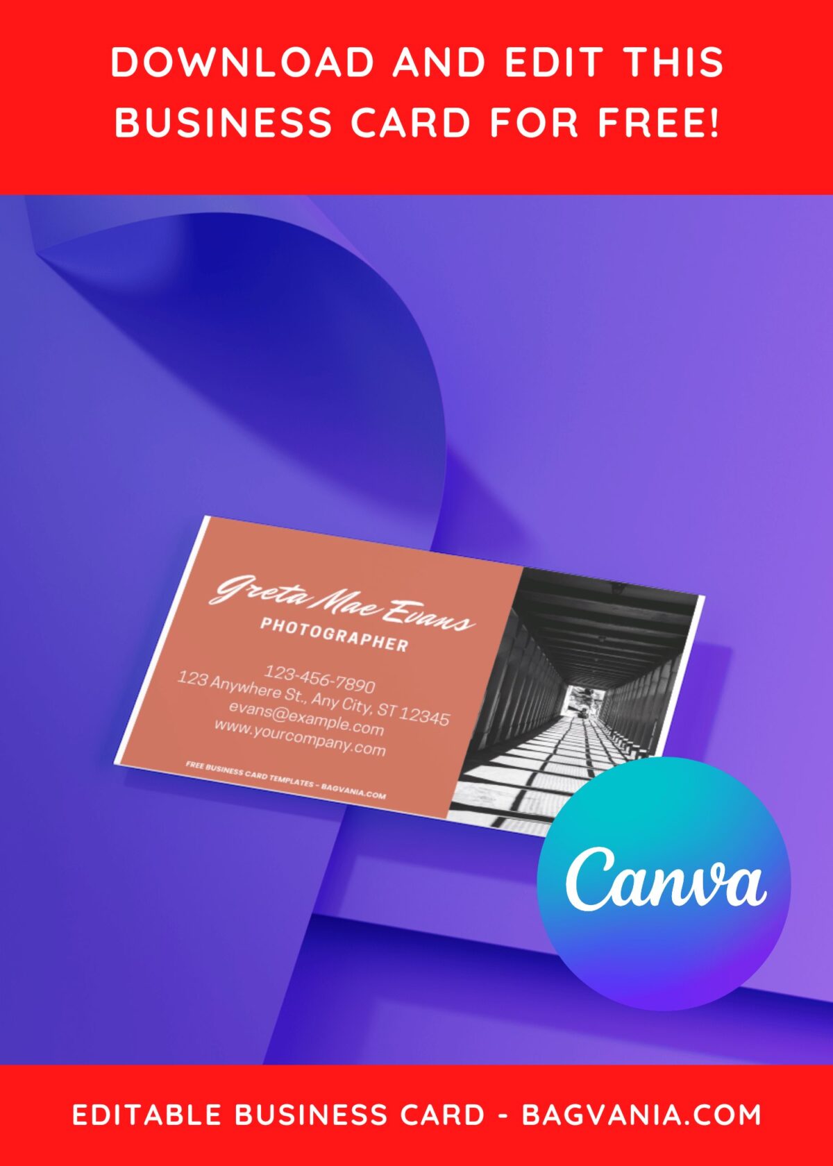 10+ Monochrome Photography Canva Business Card Templates F