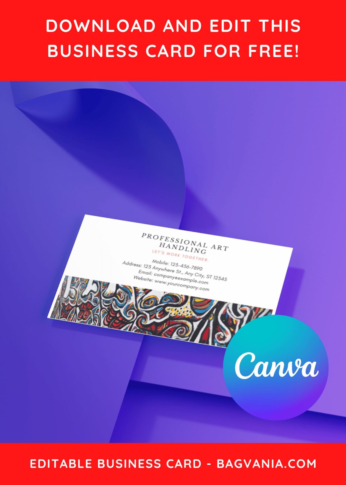 10+ Stylish Abstract Art Gallery Canva Business Card Templates I
