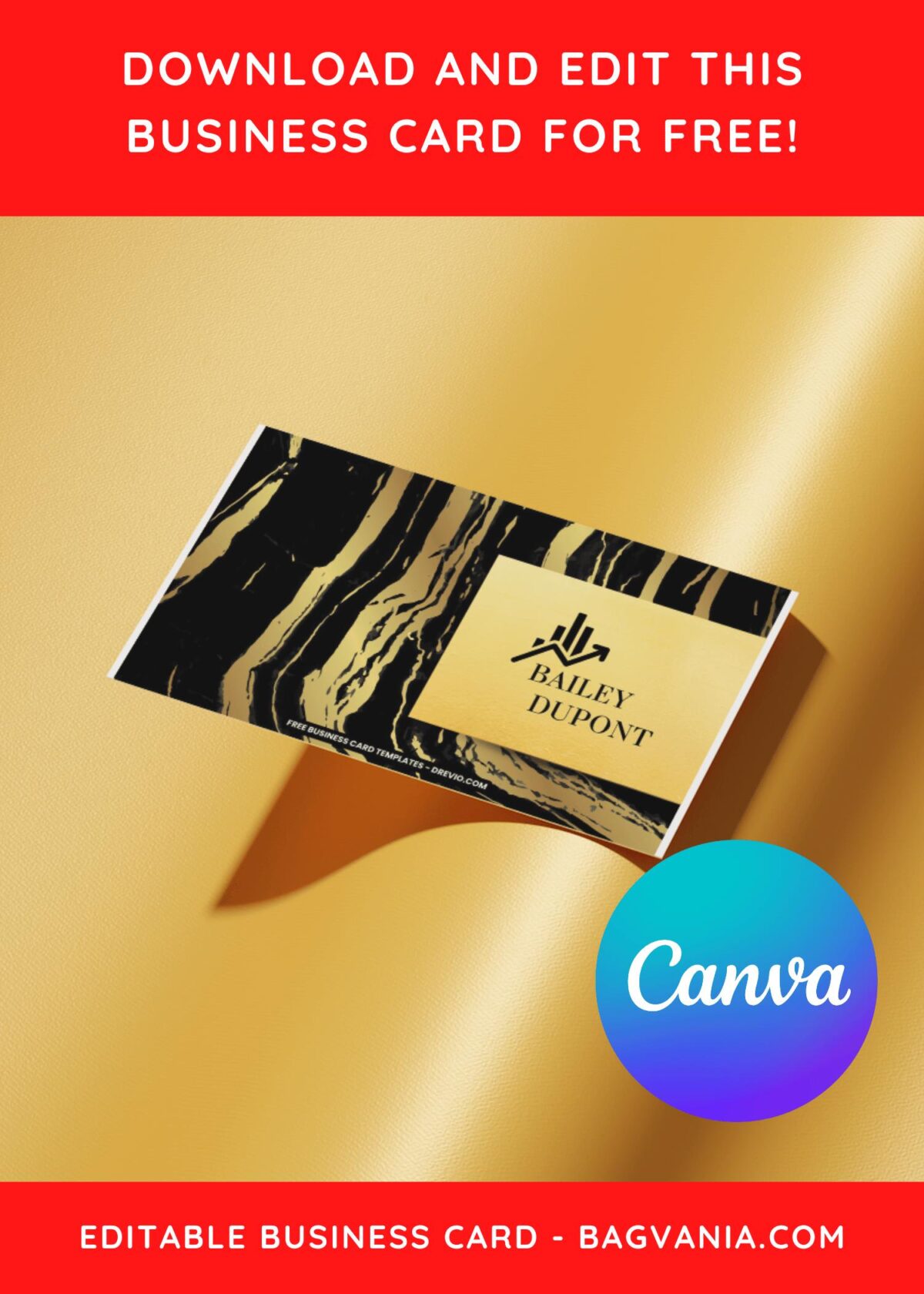 10+ Stunning Gold Marble Accent Canva Business Card Templates D