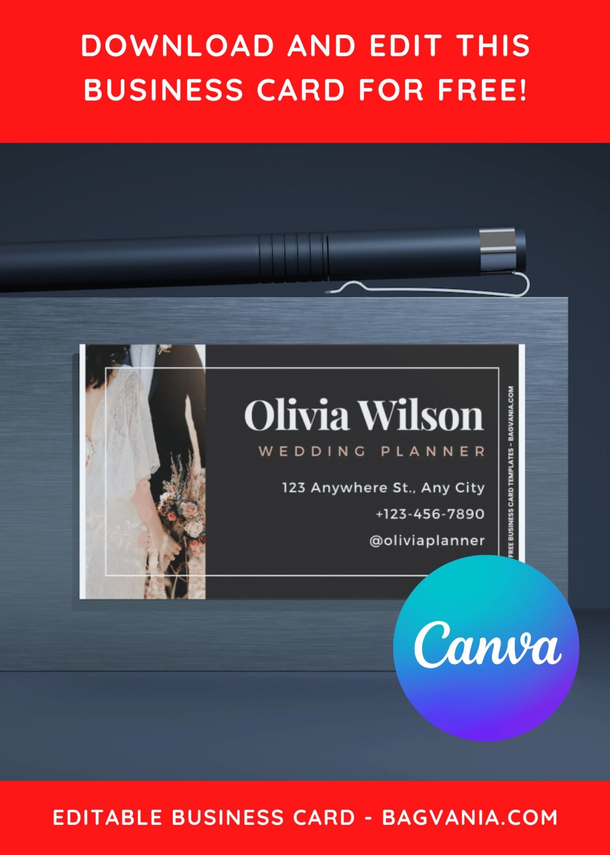 10+ Floral Canva Business Card Templates For Wedding Planner A