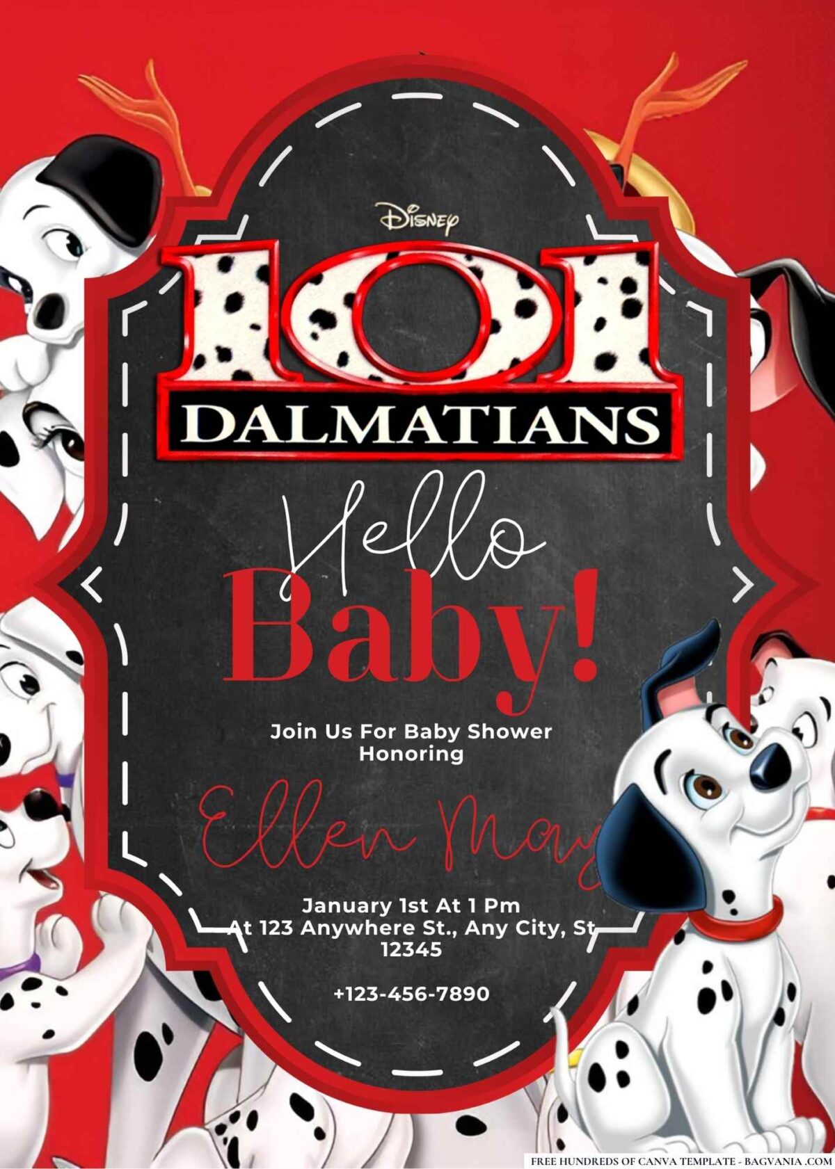 101 Dalmatians Baby Shower Invitation