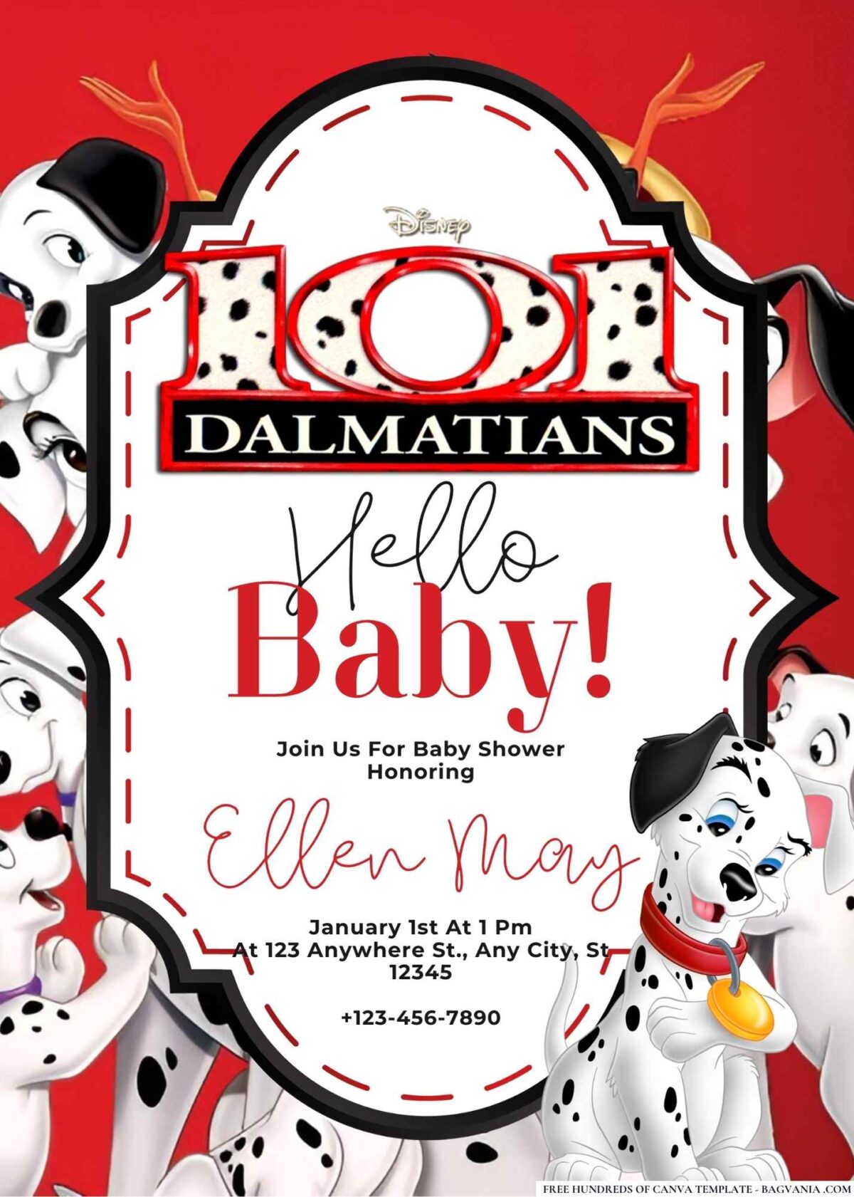 101 Dalmatians Baby Shower Invitation