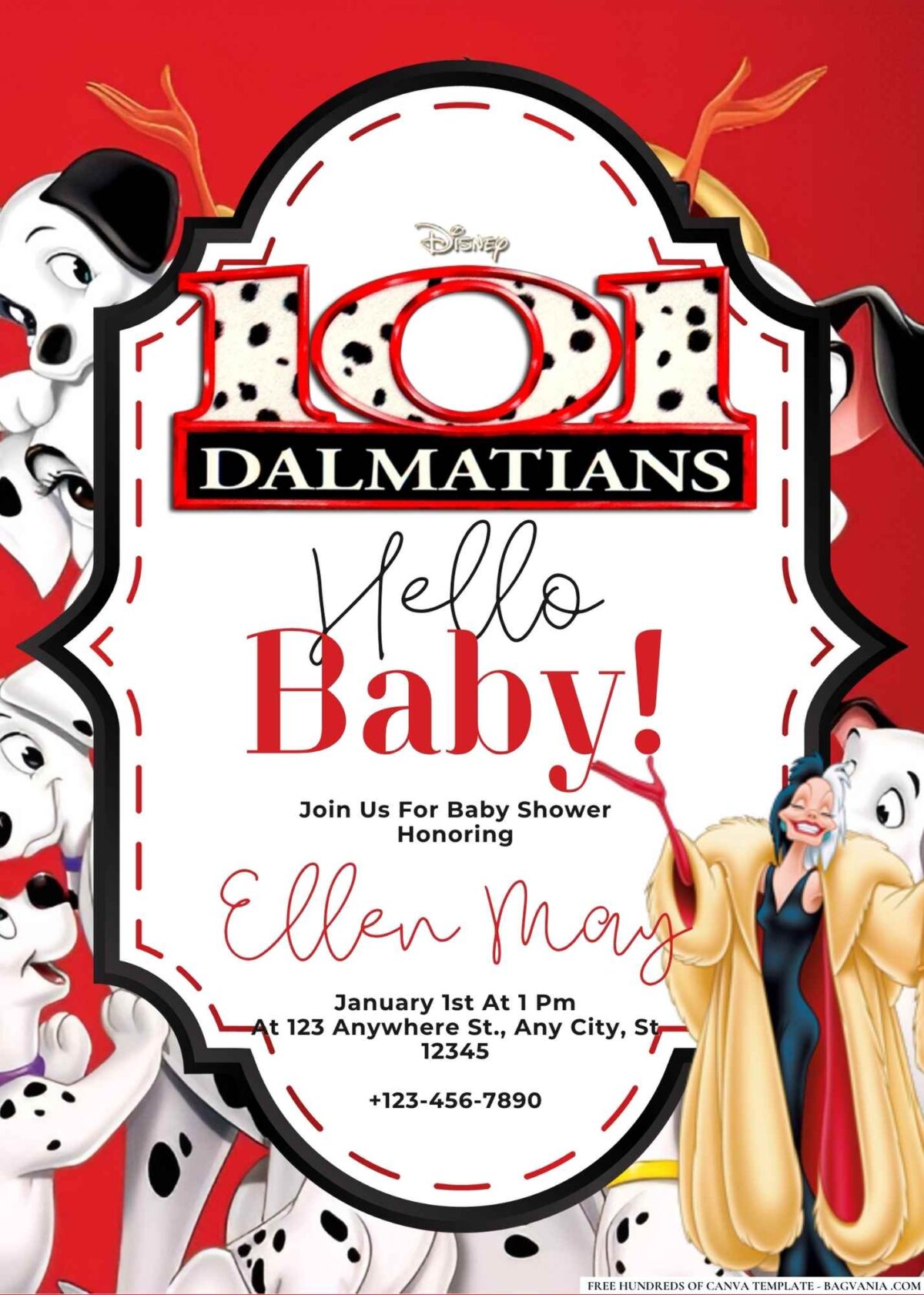 101 Dalmatians Baby Shower Invitation