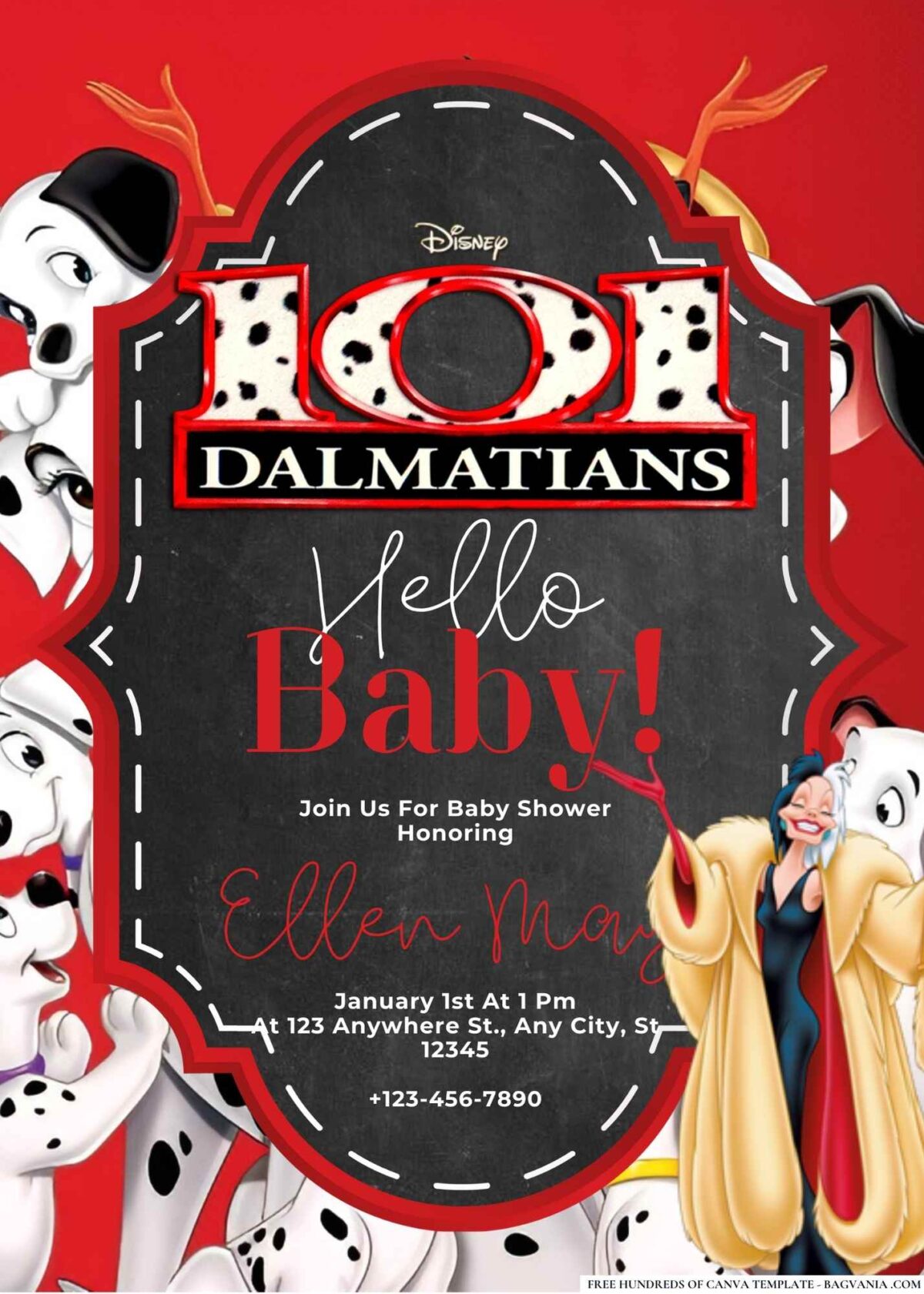 101 Dalmatians Baby Shower Invitation