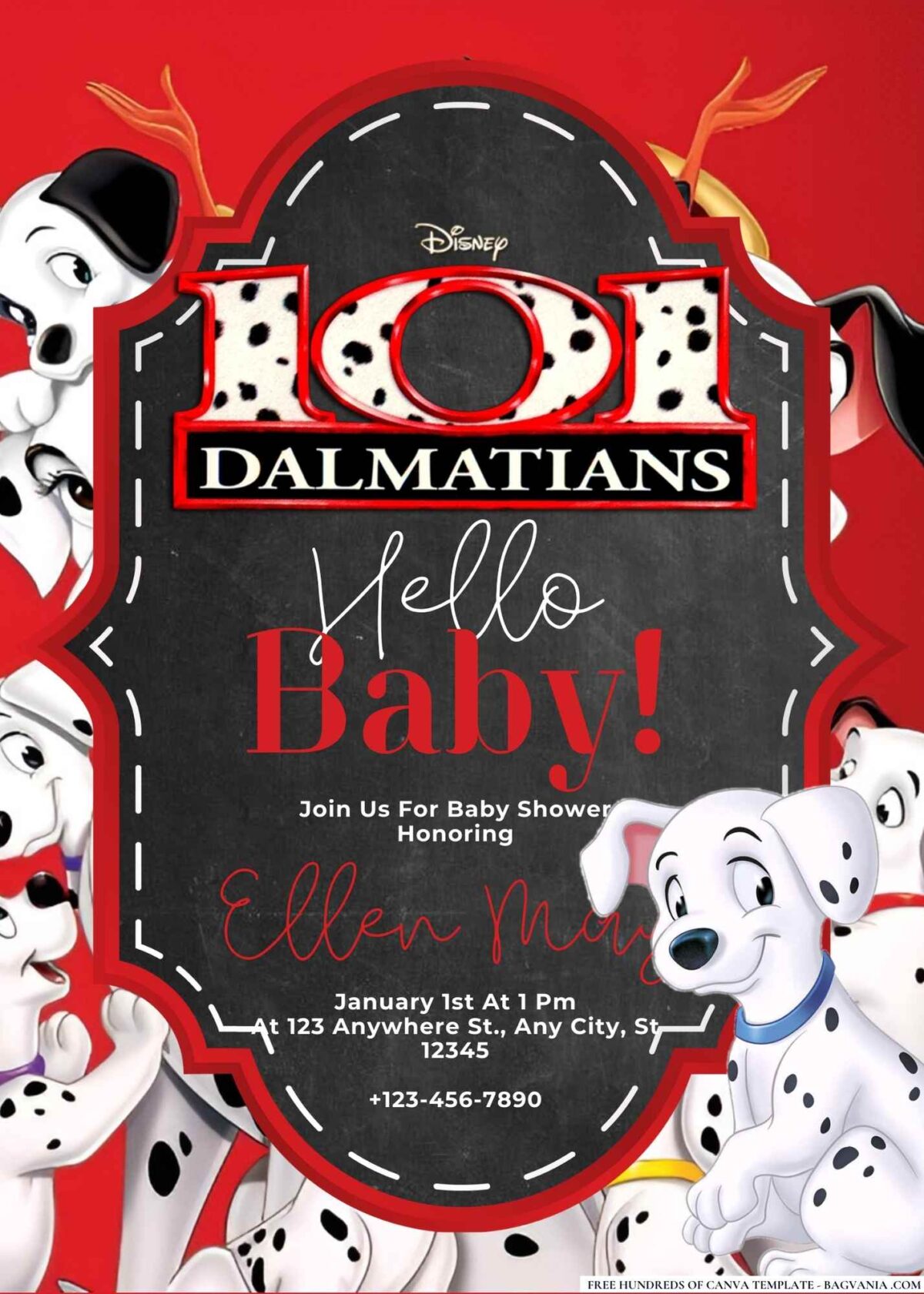 101 Dalmatians Baby Shower Invitation