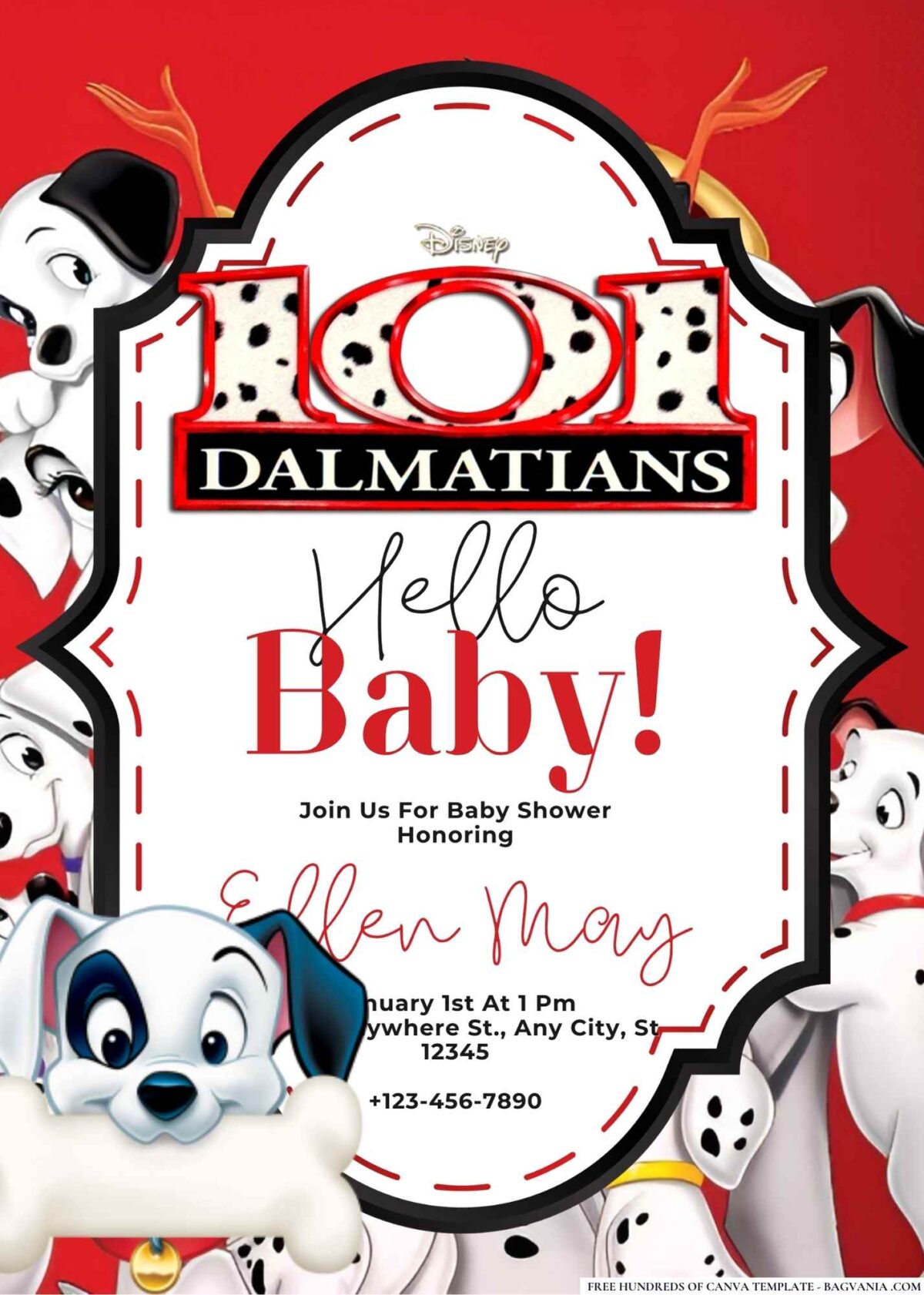 101 Dalmatians Baby Shower Invitation