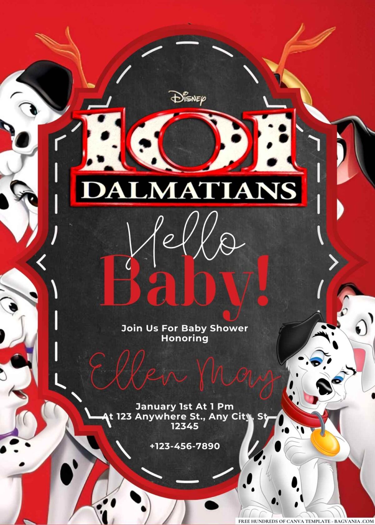 101 Dalmatians Baby Shower Invitation