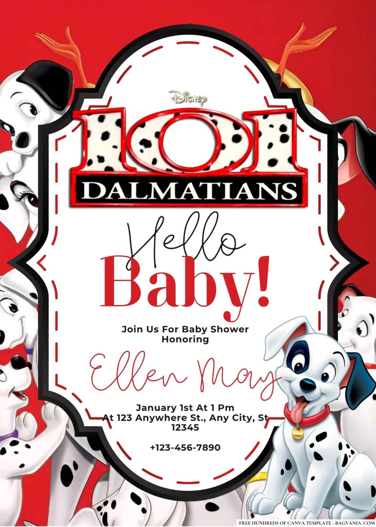 101 Dalmatians Baby Shower Invitation