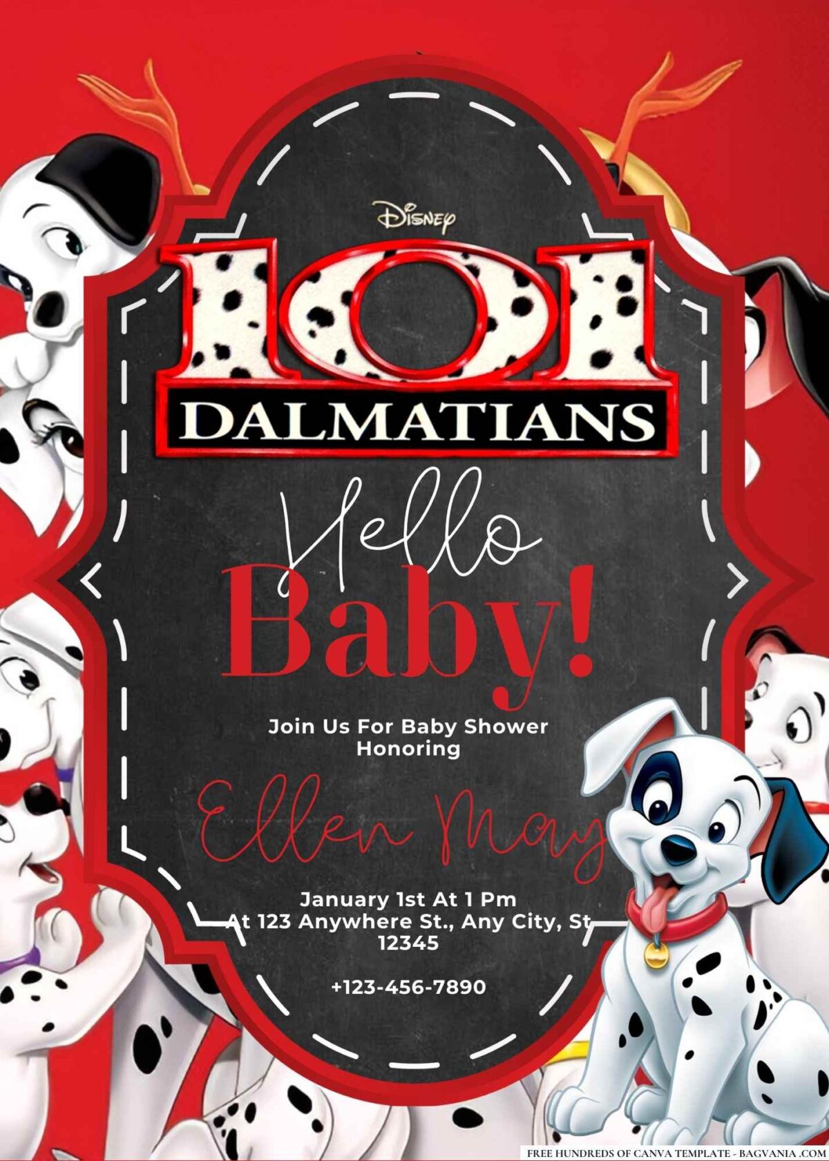 101 Dalmatians Baby Shower Invitation