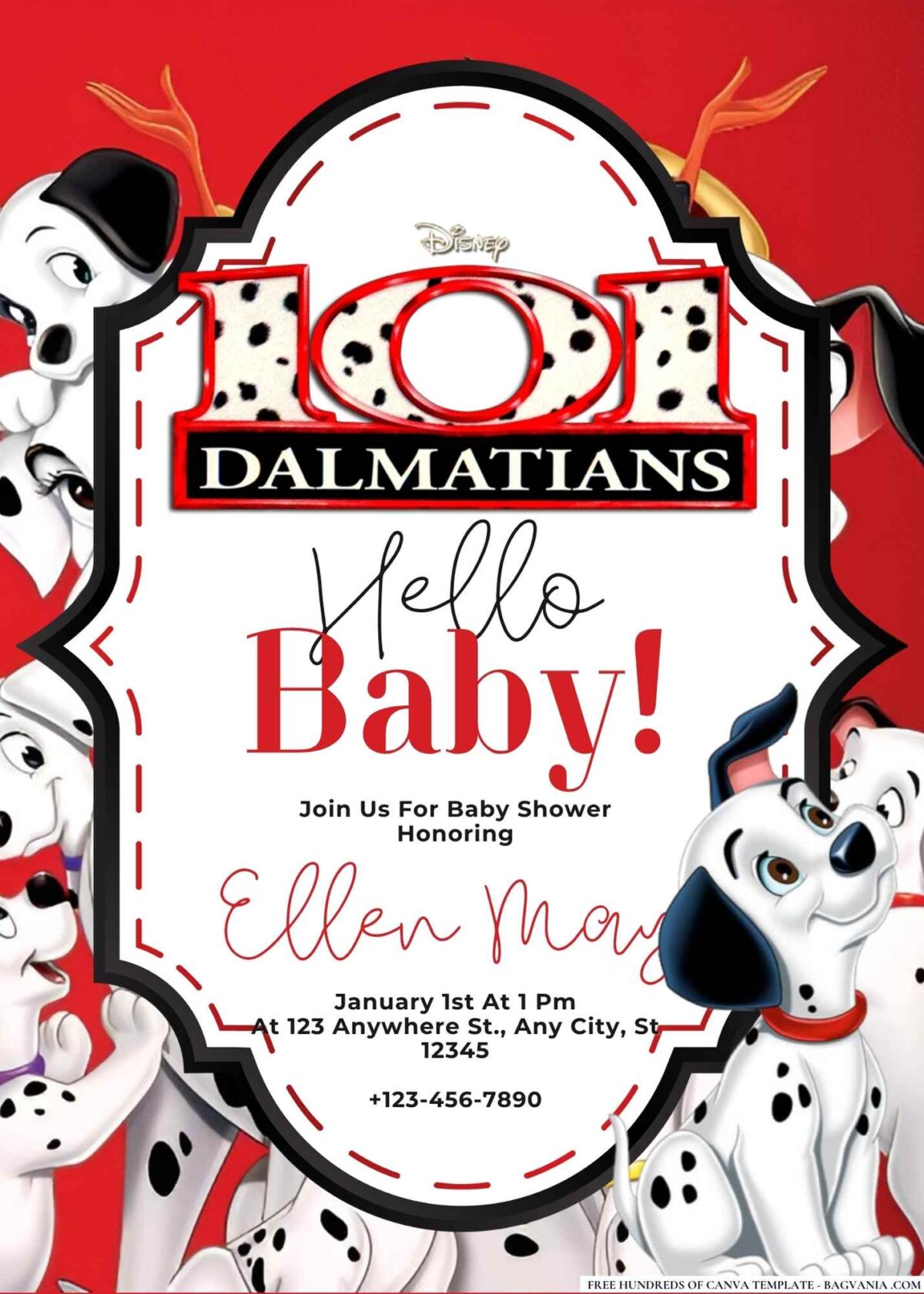 101 Dalmatians Baby Shower Invitation