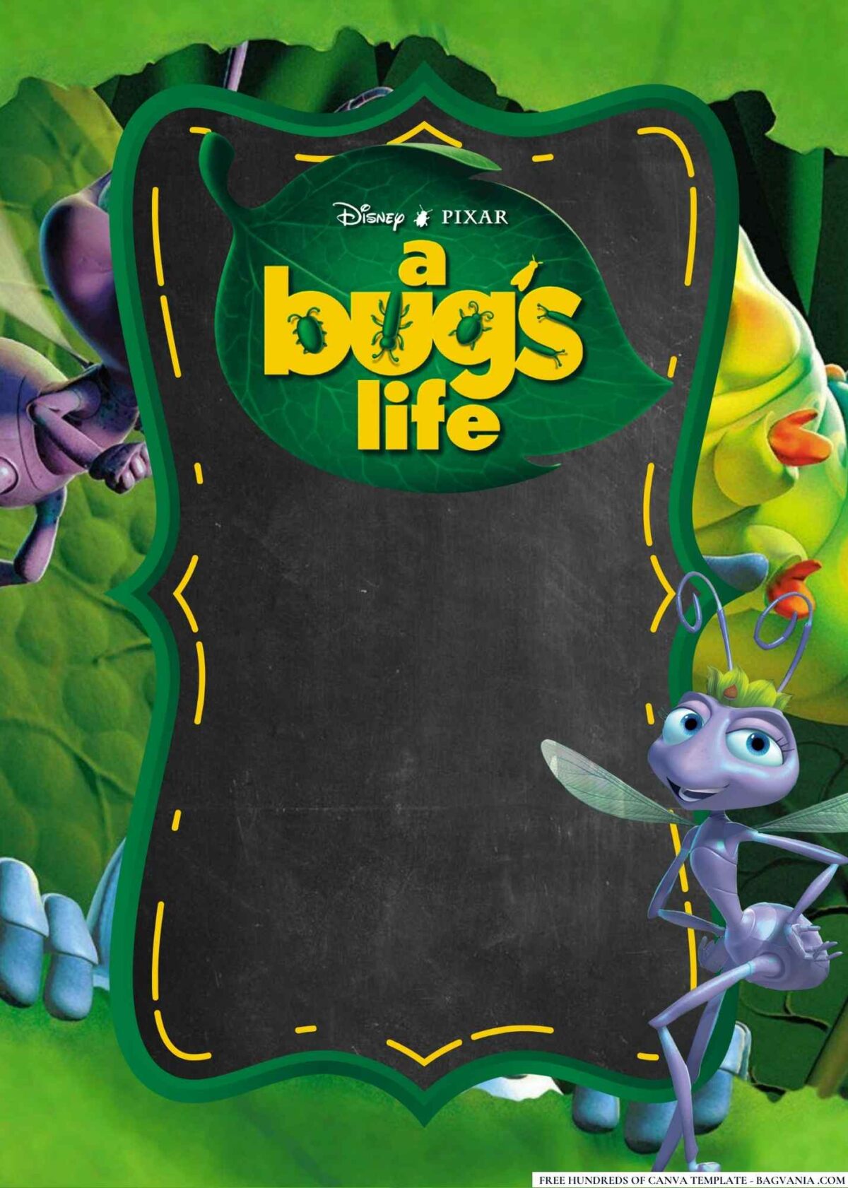 FREE Editable A Bug's Life Baby Shower Invitation