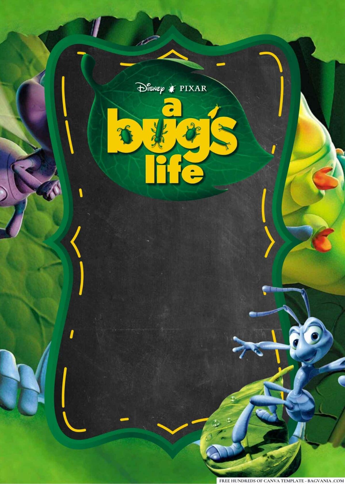 FREE Editable A Bug's Life Baby Shower Invitation