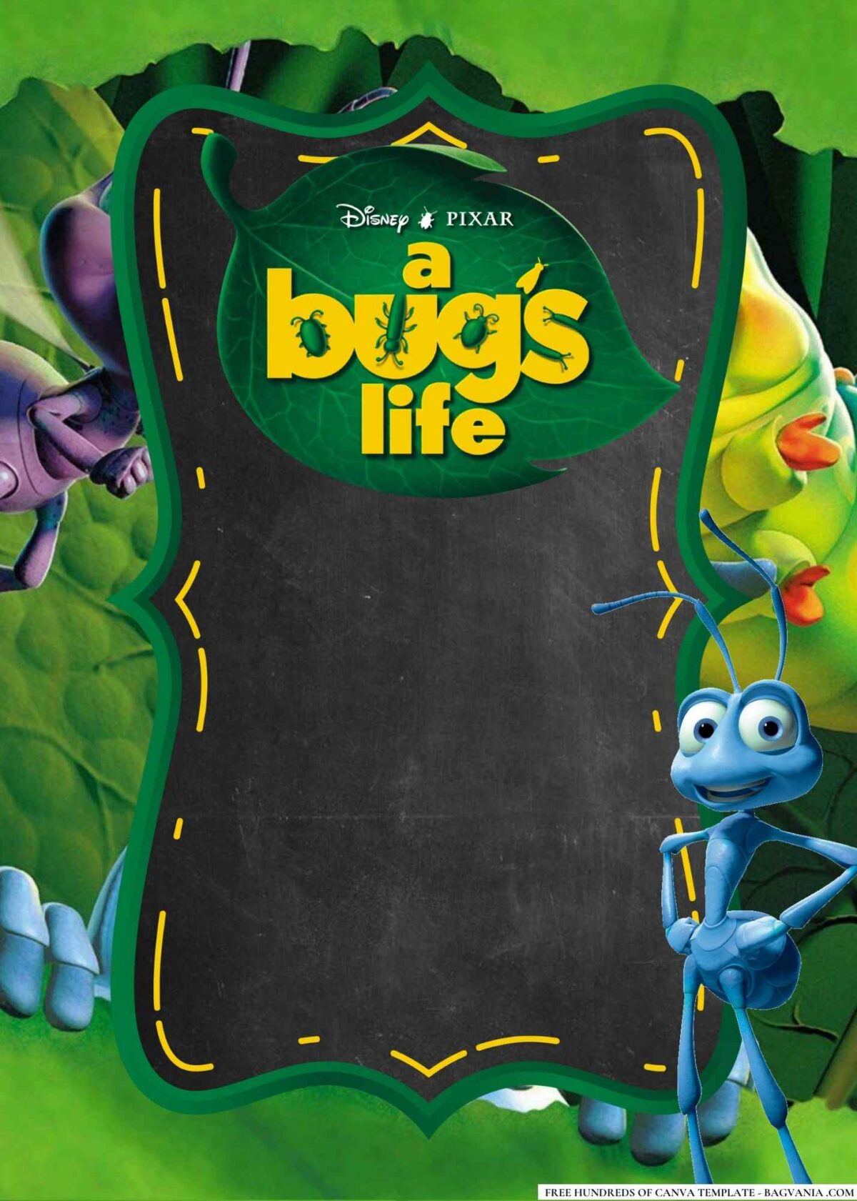 FREE Editable A Bug's Life Baby Shower Invitation