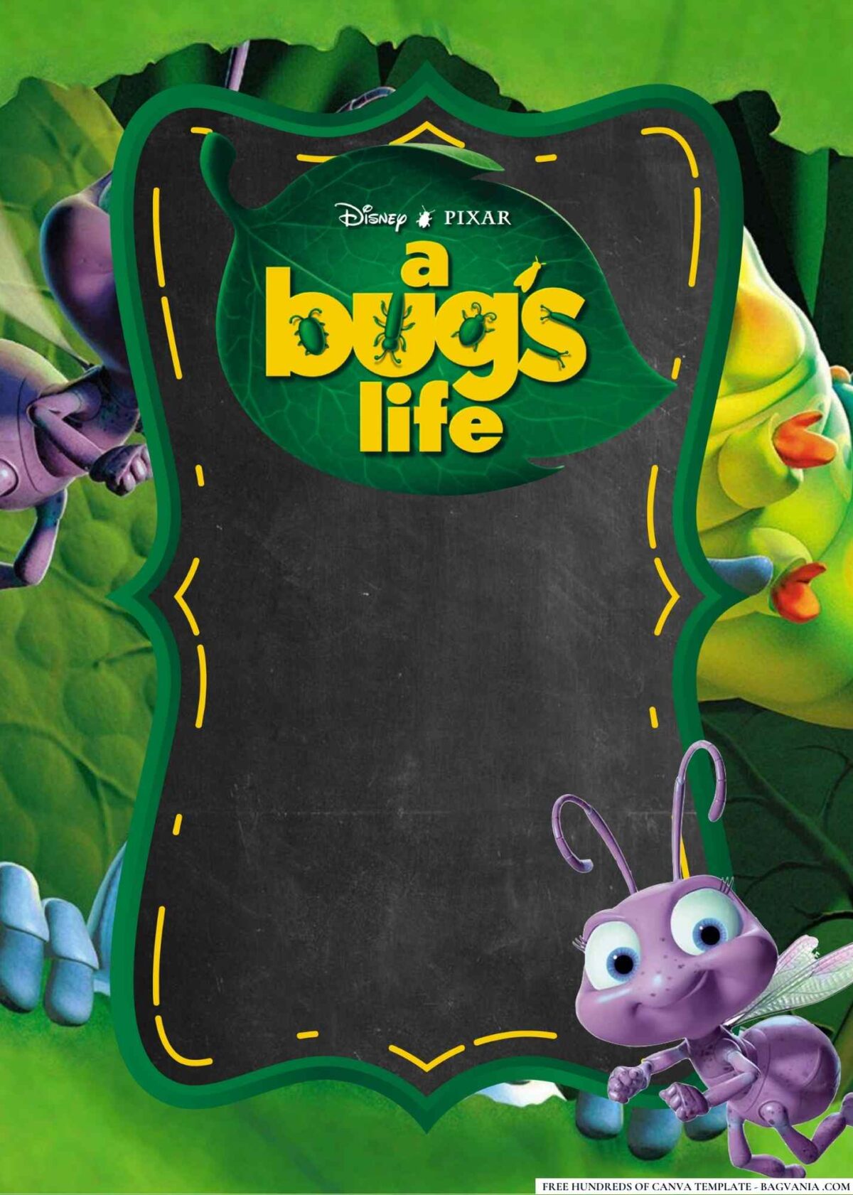 FREE Editable A Bug's Life Baby Shower Invitation