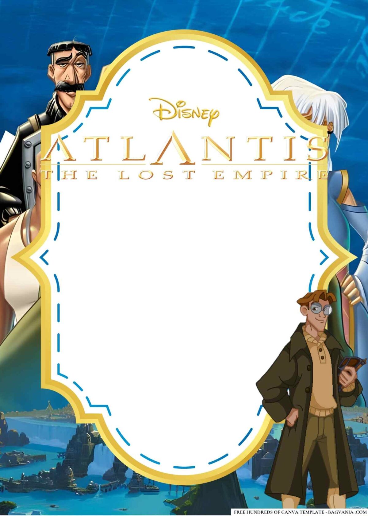 FREE Editable Atlantis The Lost Empire Baby Shower Invitation