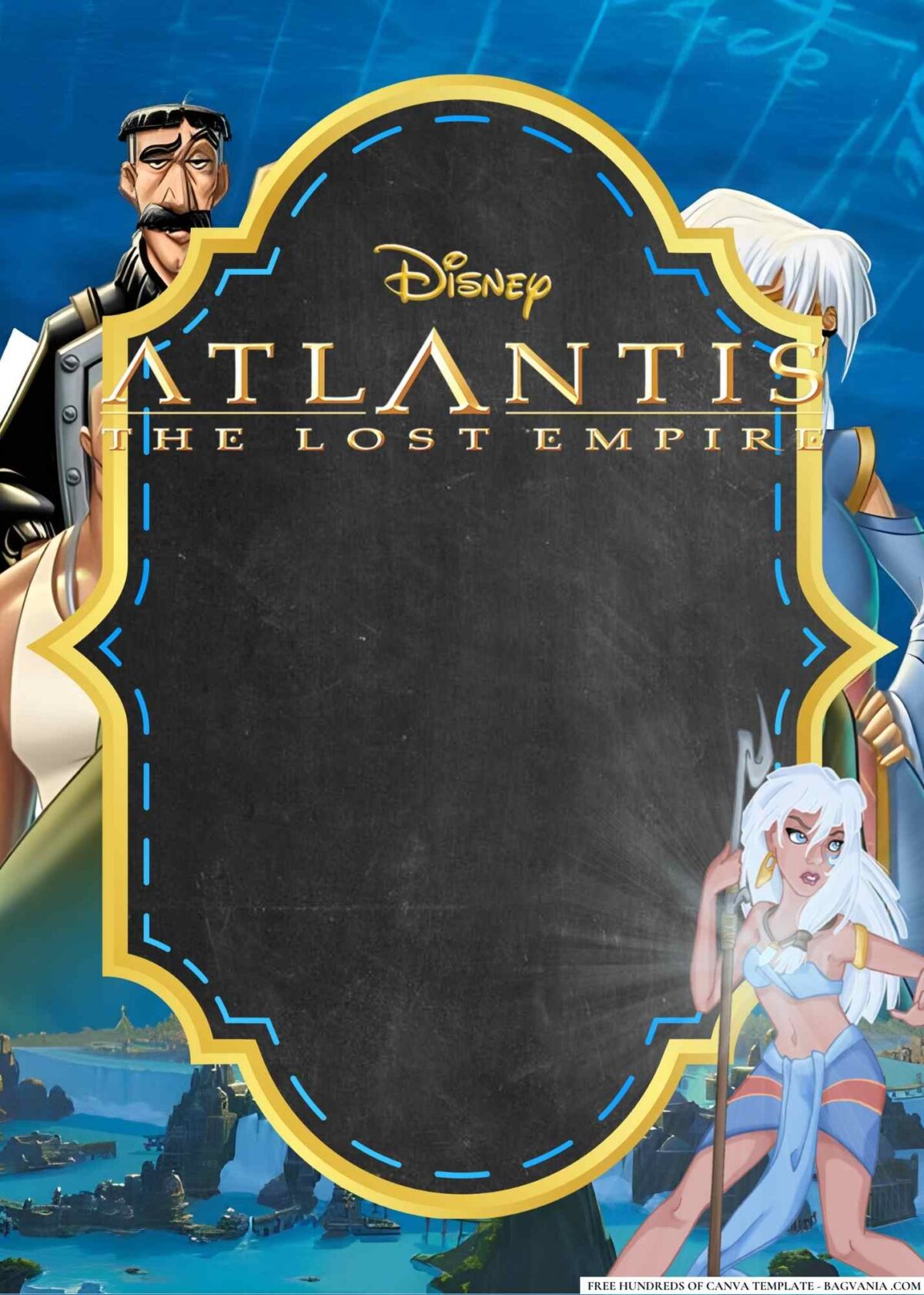 FREE Editable Atlantis The Lost Empire Baby Shower Invitation