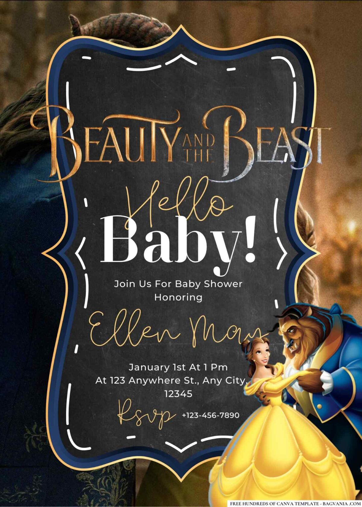 Beauty and the Beast Baby Shower Invitation