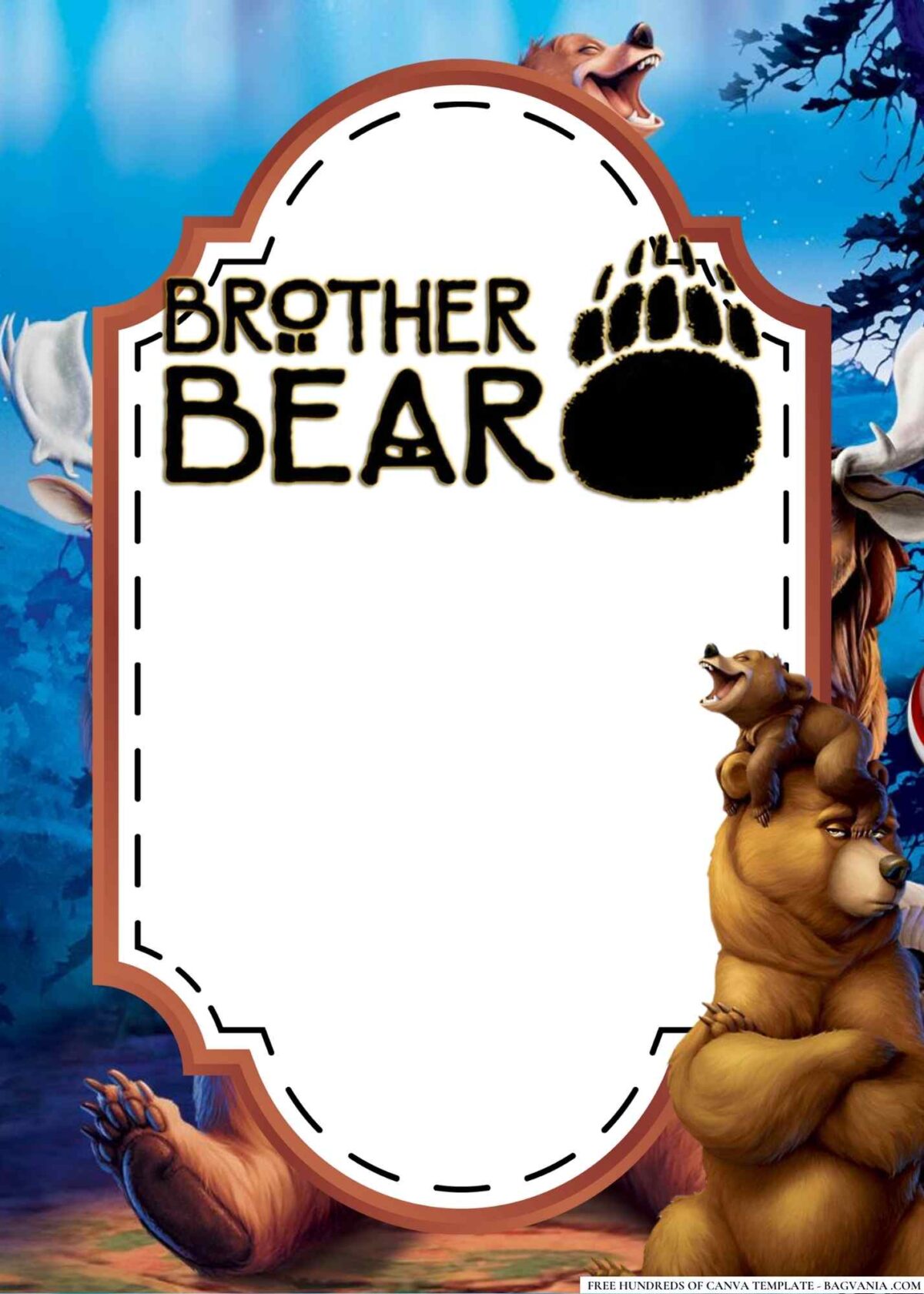 FREE Editable Brother Bear Baby Shower Invitation