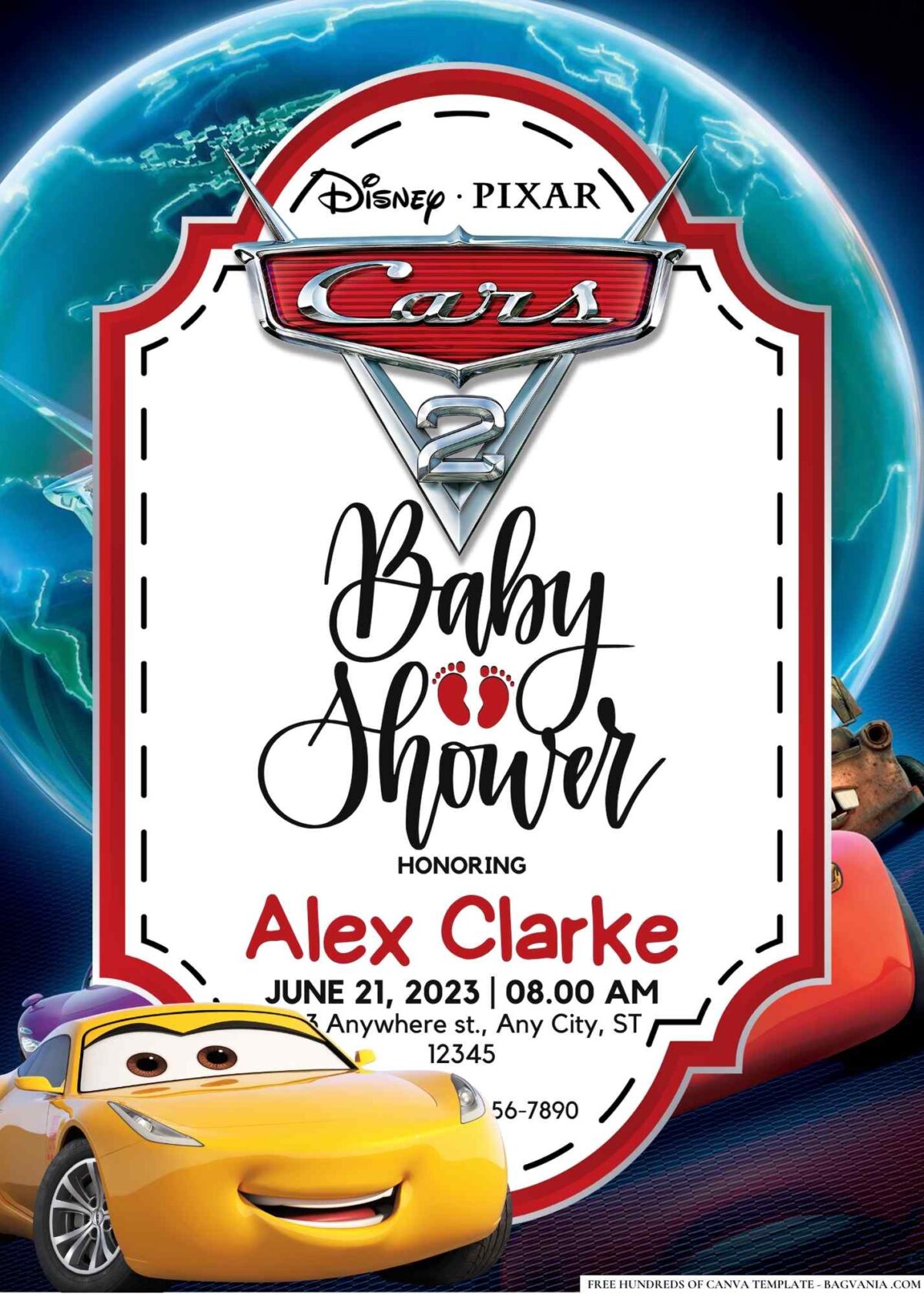 Cars 2 Baby Shower Invitation