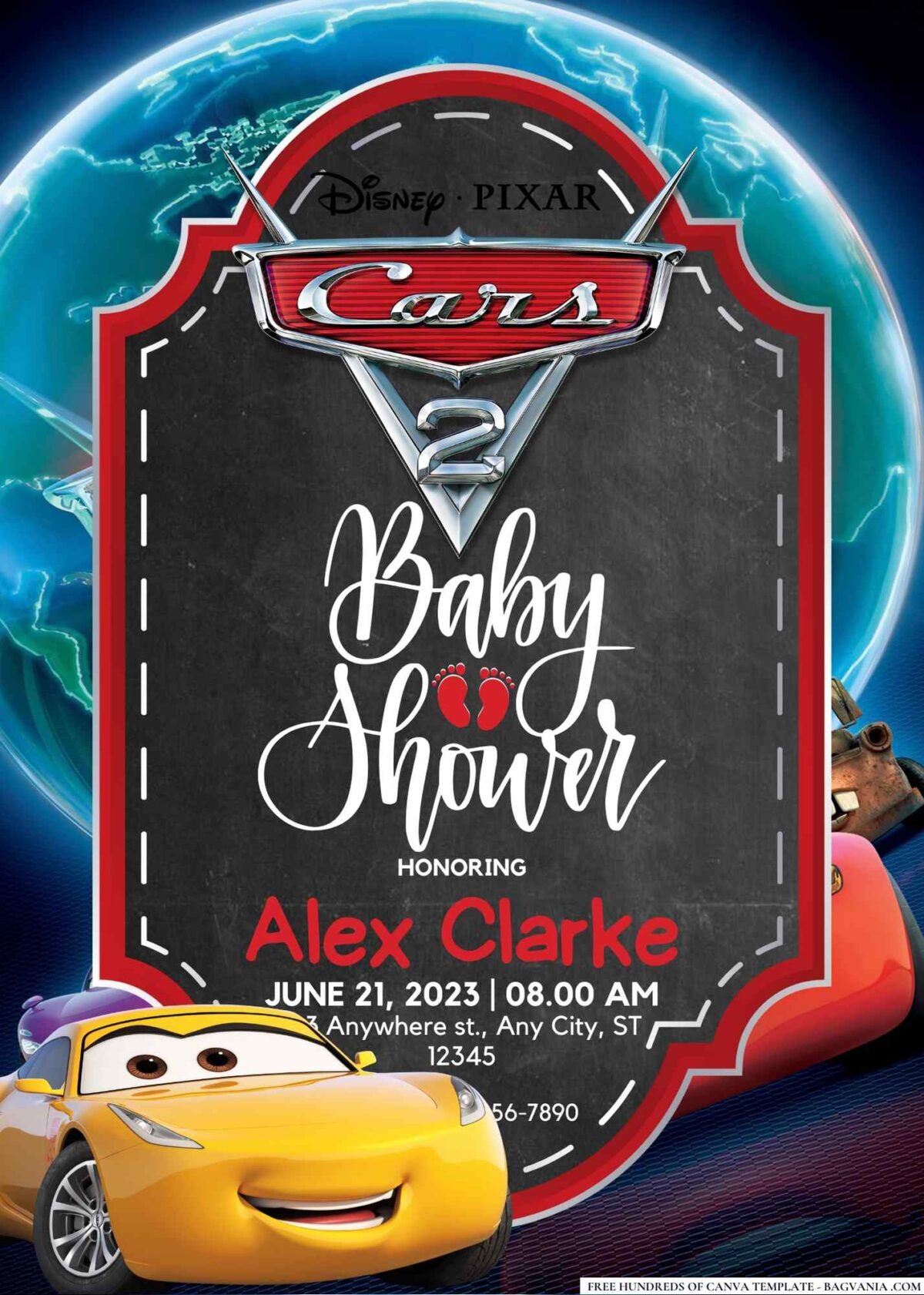 Cars 2 Baby Shower Invitation