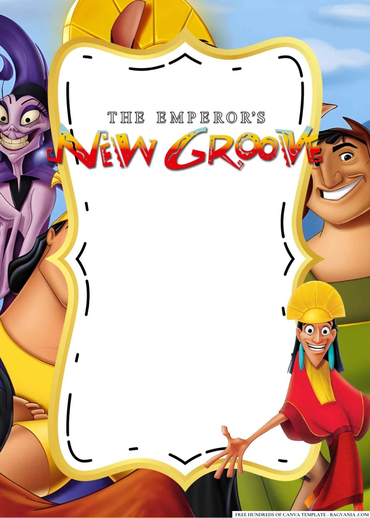 FREE Editable Emperor's New Groove Baby Shower Invitation 
