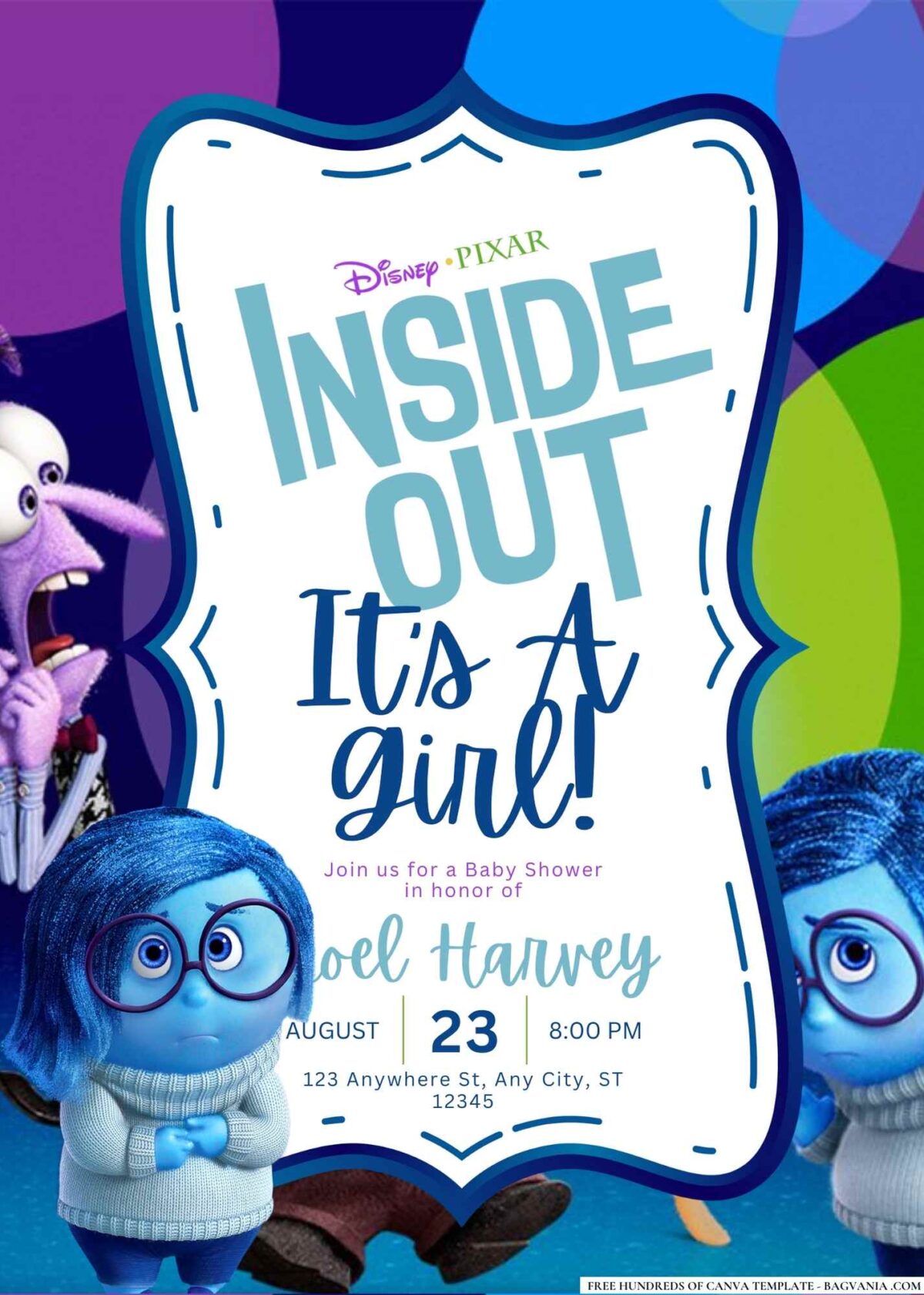 Inside Out Baby Shower Invitation