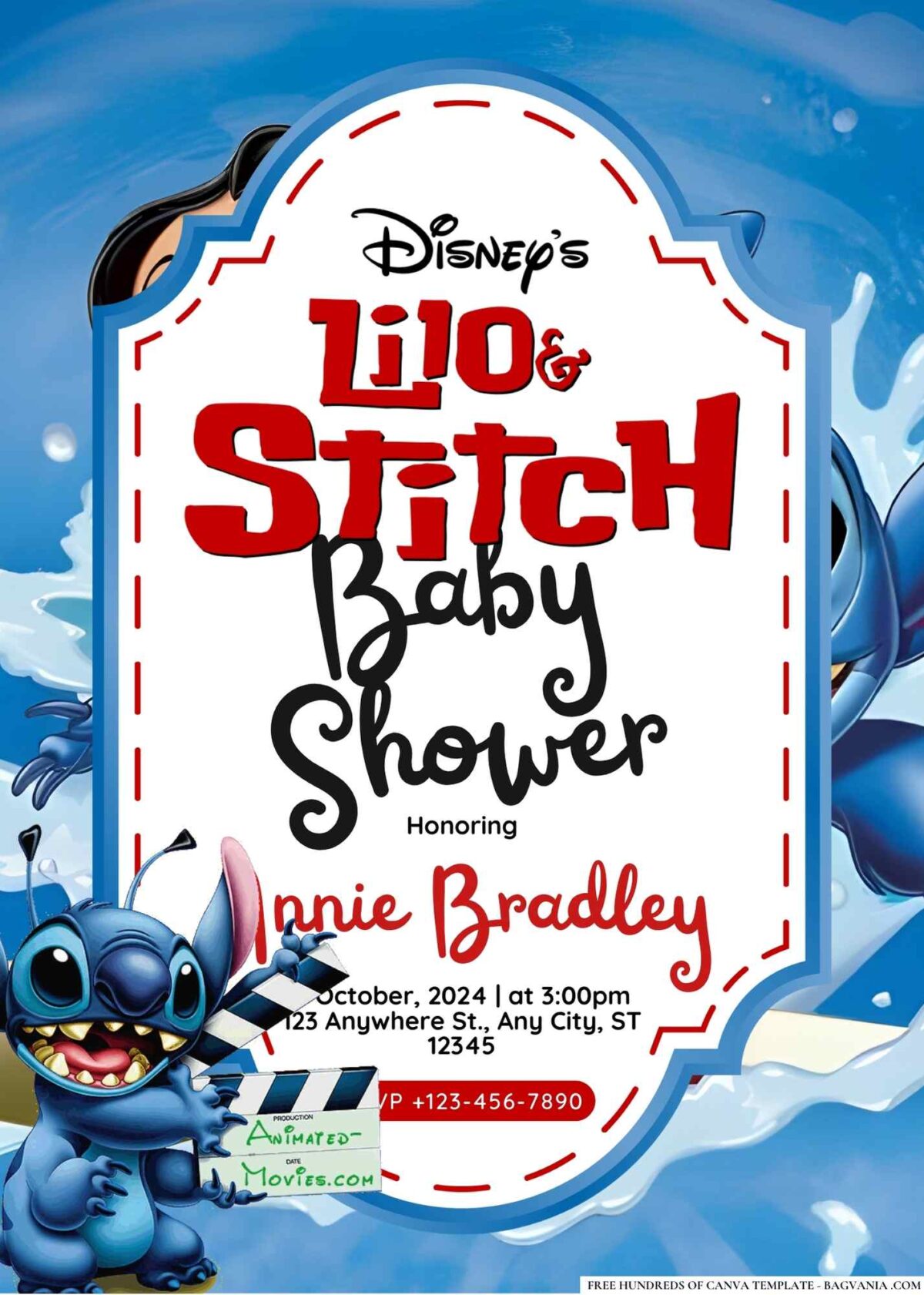 FREE Editable Lilo & Stitch Baby Shower Invitation