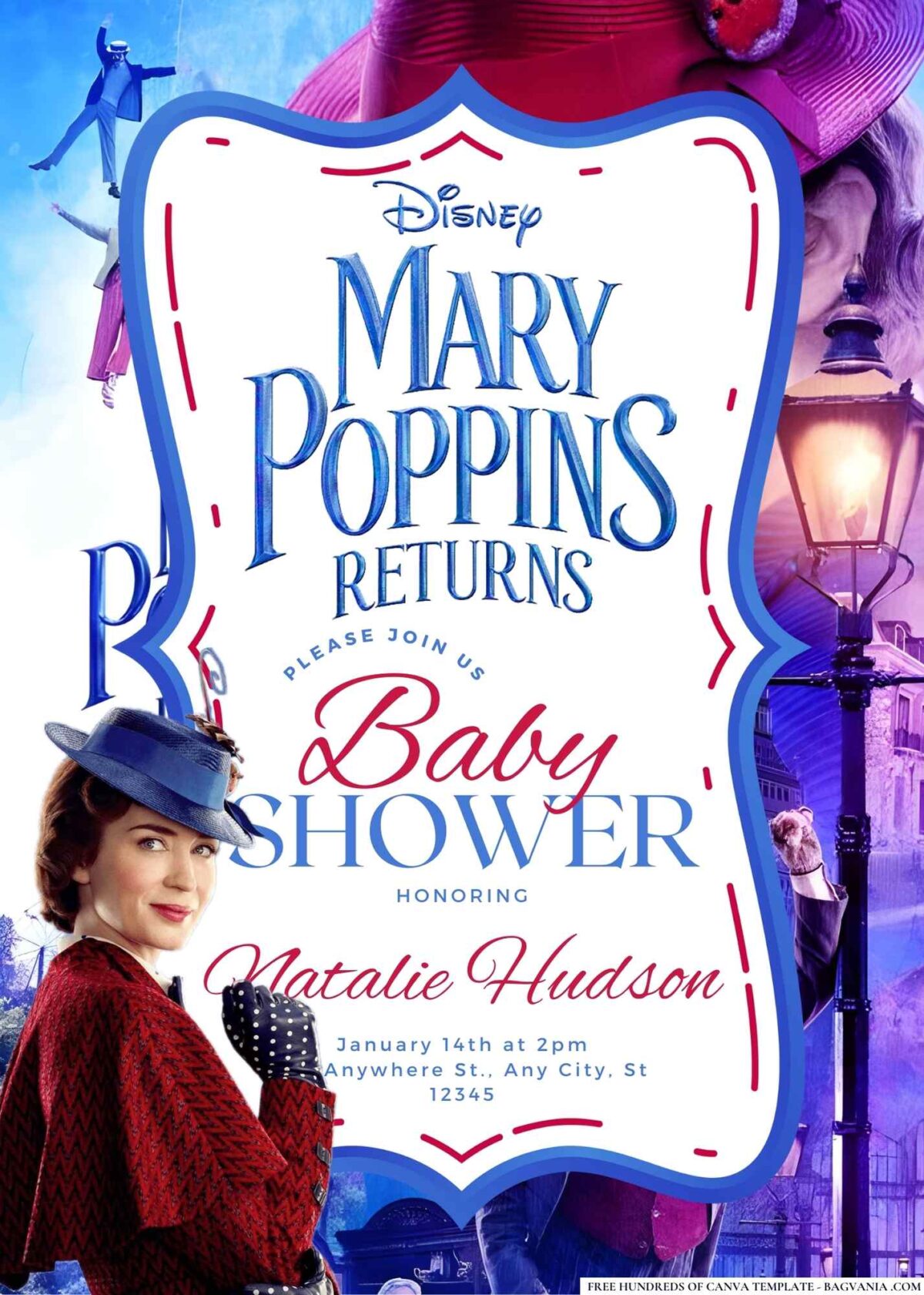 Mary Poppins Returns Baby Shower Invitation