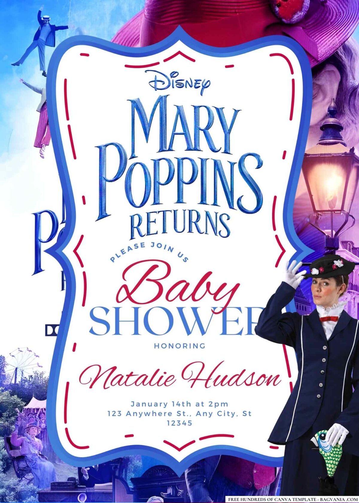 Mary Poppins Returns Baby Shower Invitation