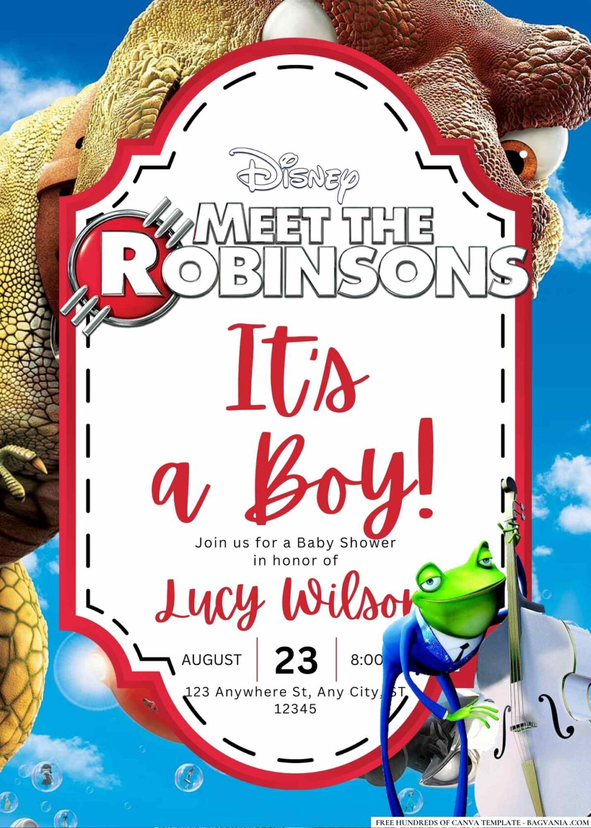 FREE Editable Meet the Robinsons Baby Shower Invitation