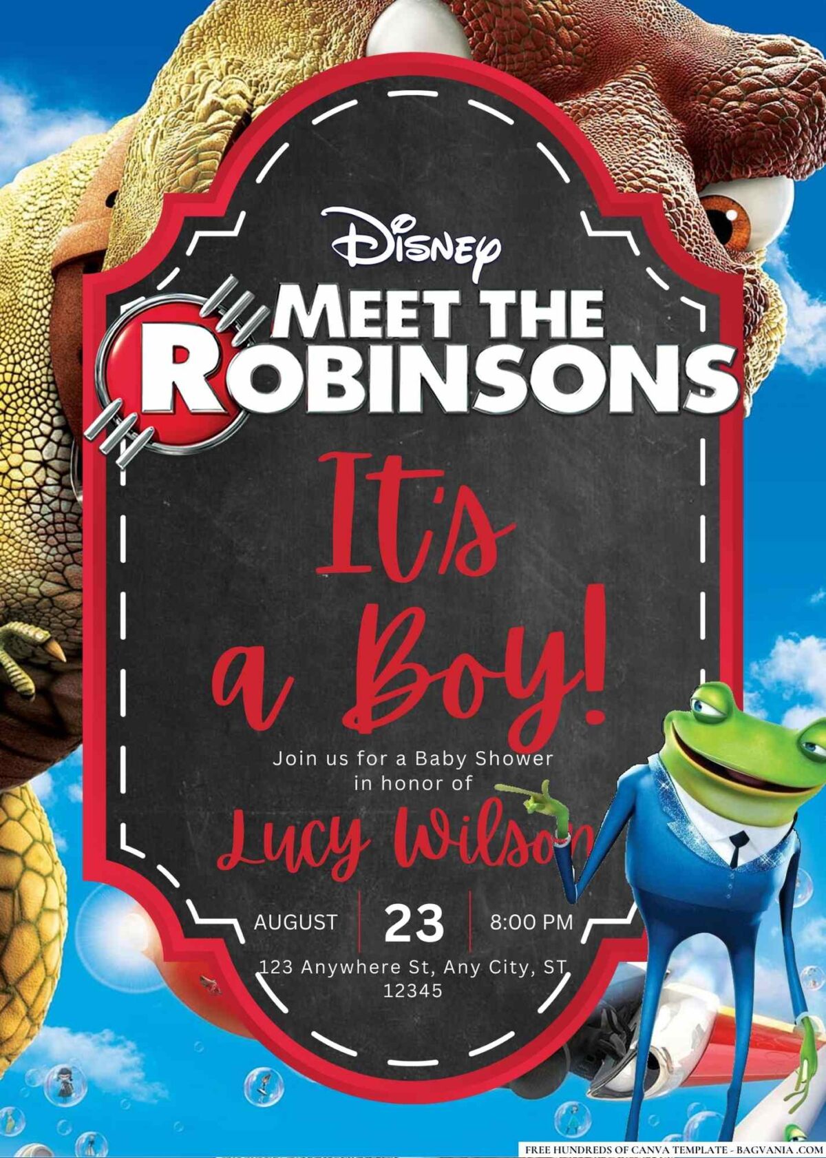 FREE Editable Meet the Robinsons Baby Shower Invitation