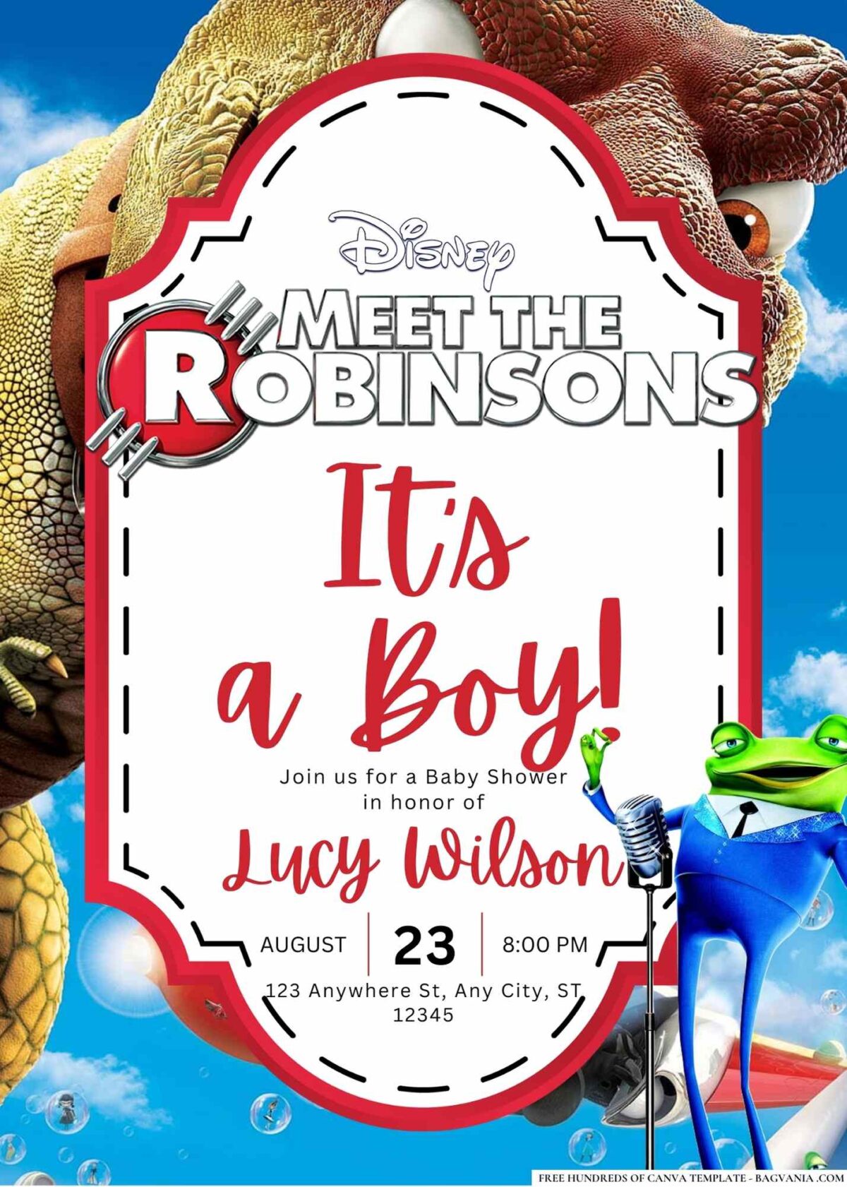 FREE Editable Meet the Robinsons Baby Shower Invitation