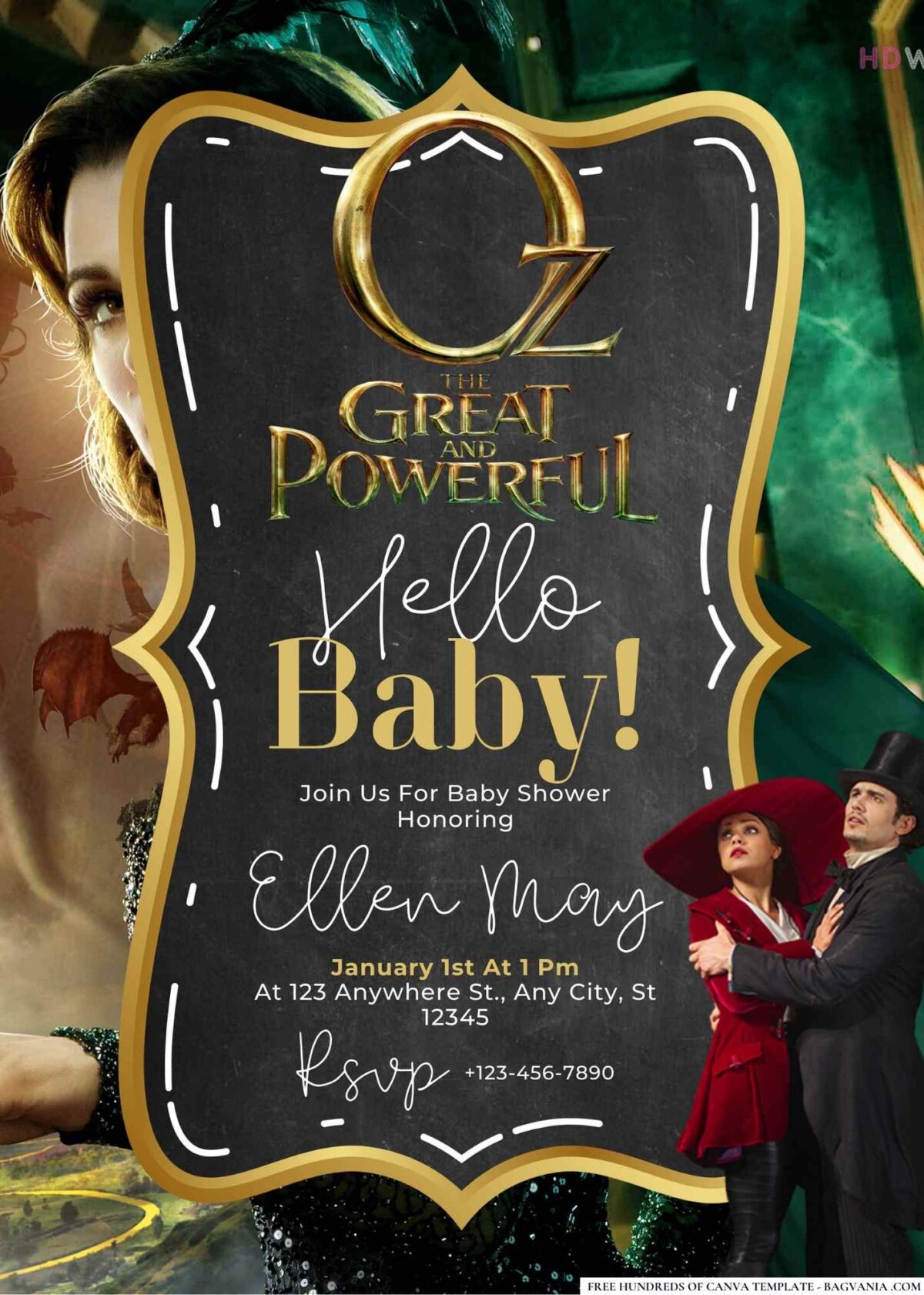 Oz the Great and Powerful Baby Shower Invitation