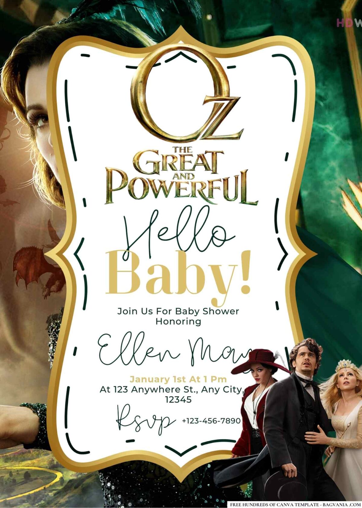 Oz the Great and Powerful Baby Shower Invitation