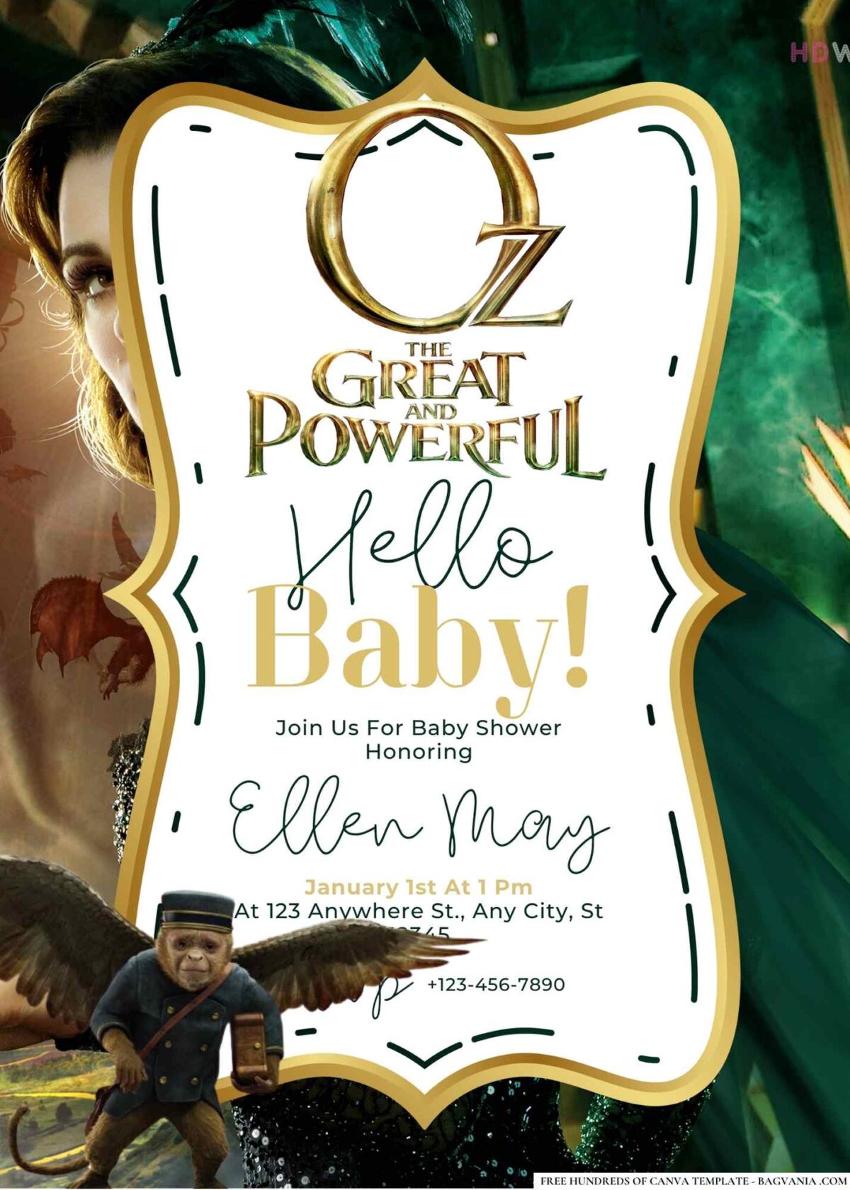 Oz the Great and Powerful Baby Shower Invitation