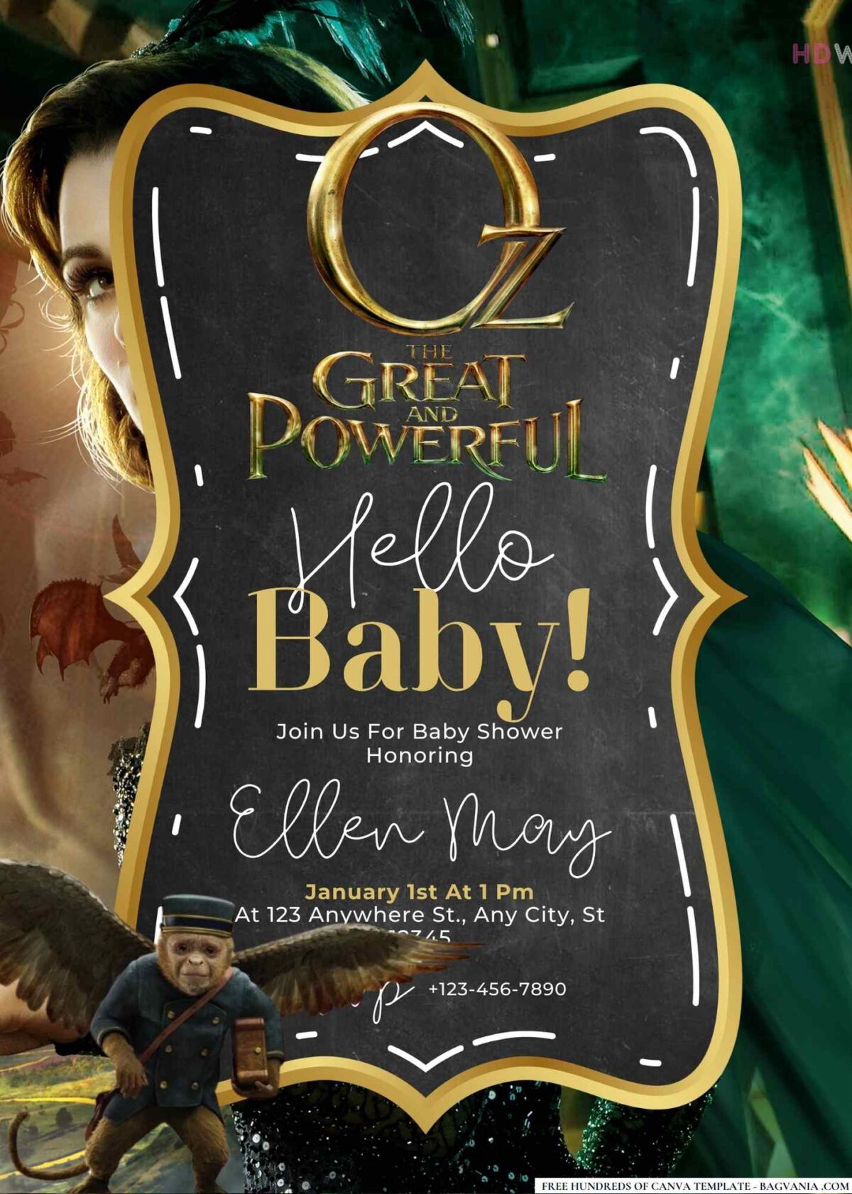 Oz the Great and Powerful Baby Shower Invitation