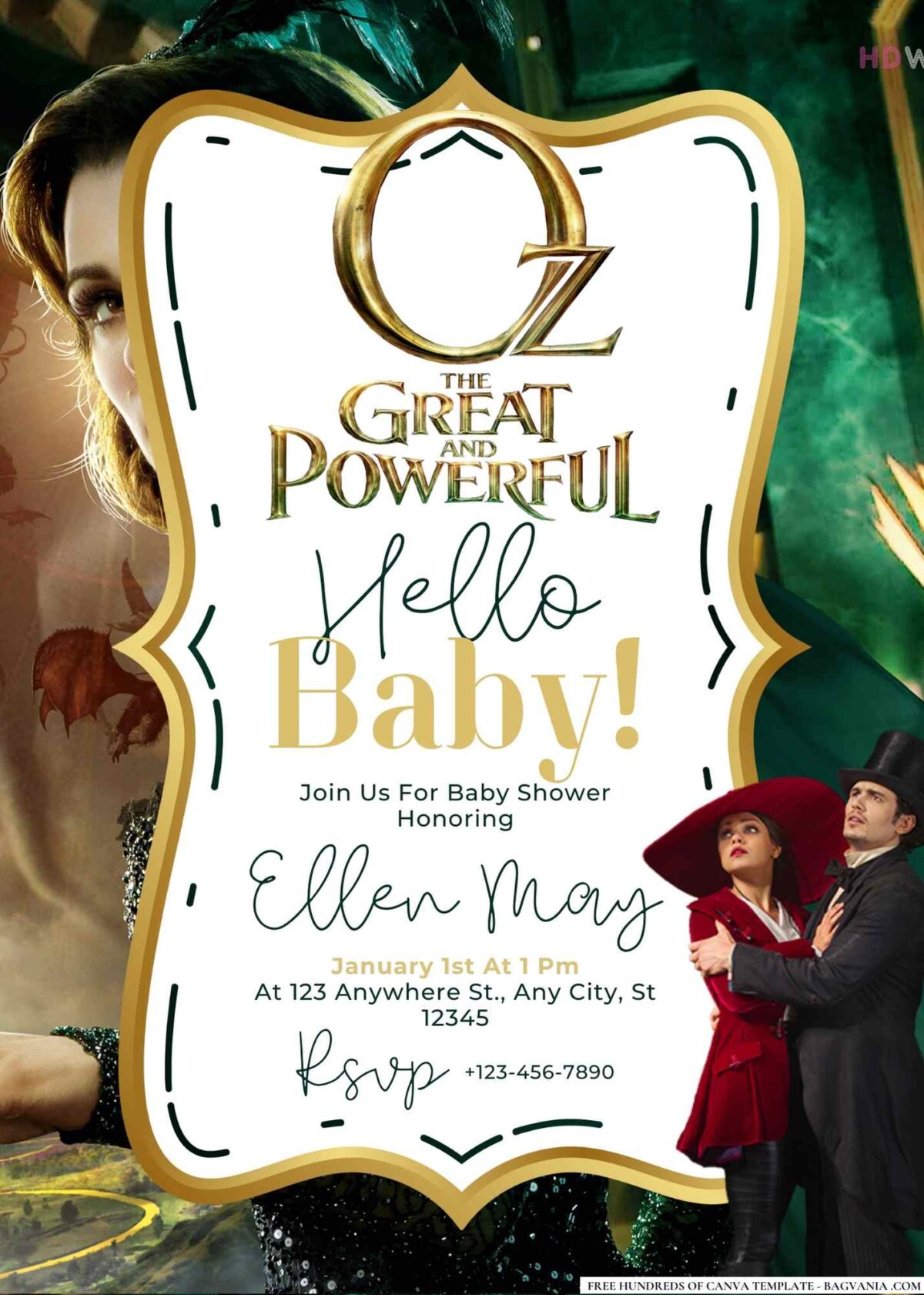 Oz the Great and Powerful Baby Shower Invitation