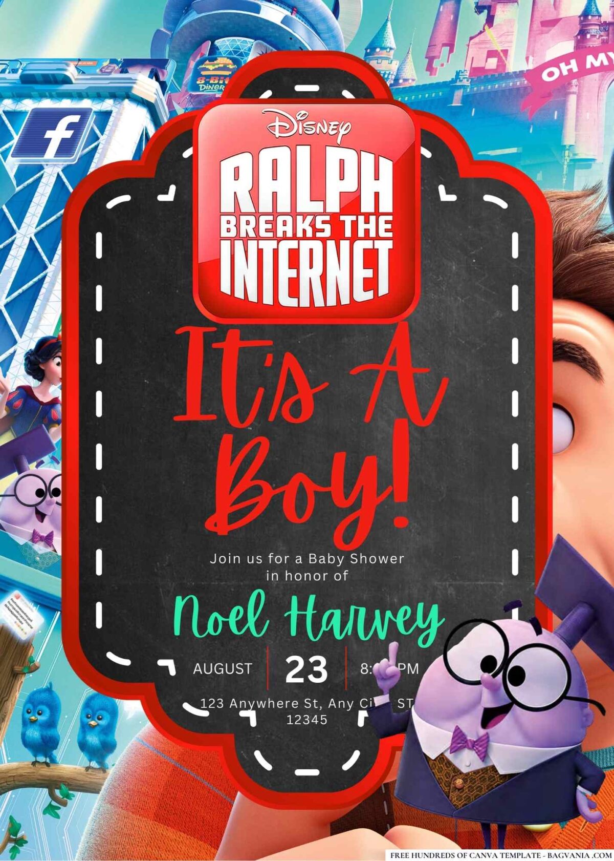 Ralph Breaks the Internet Baby Shower Invitation