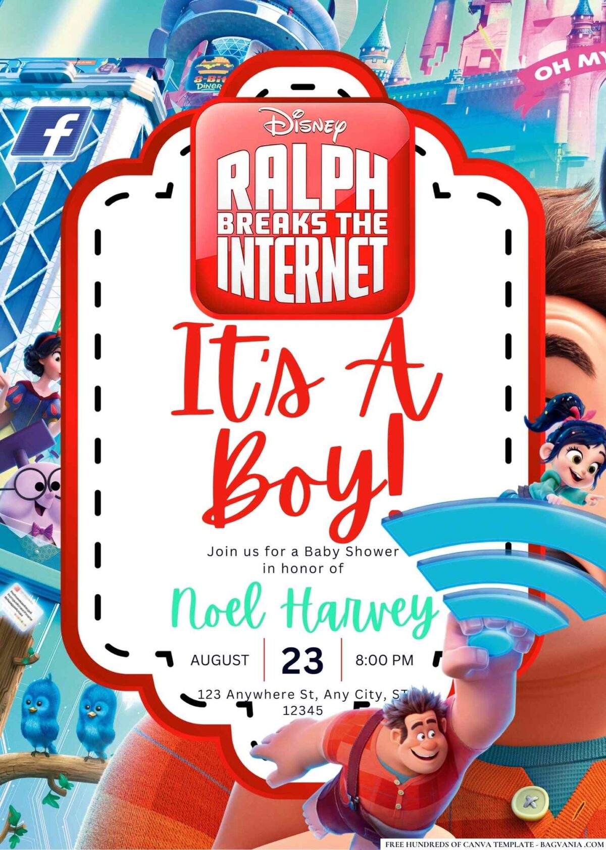 Ralph Breaks the Internet Baby Shower Invitation