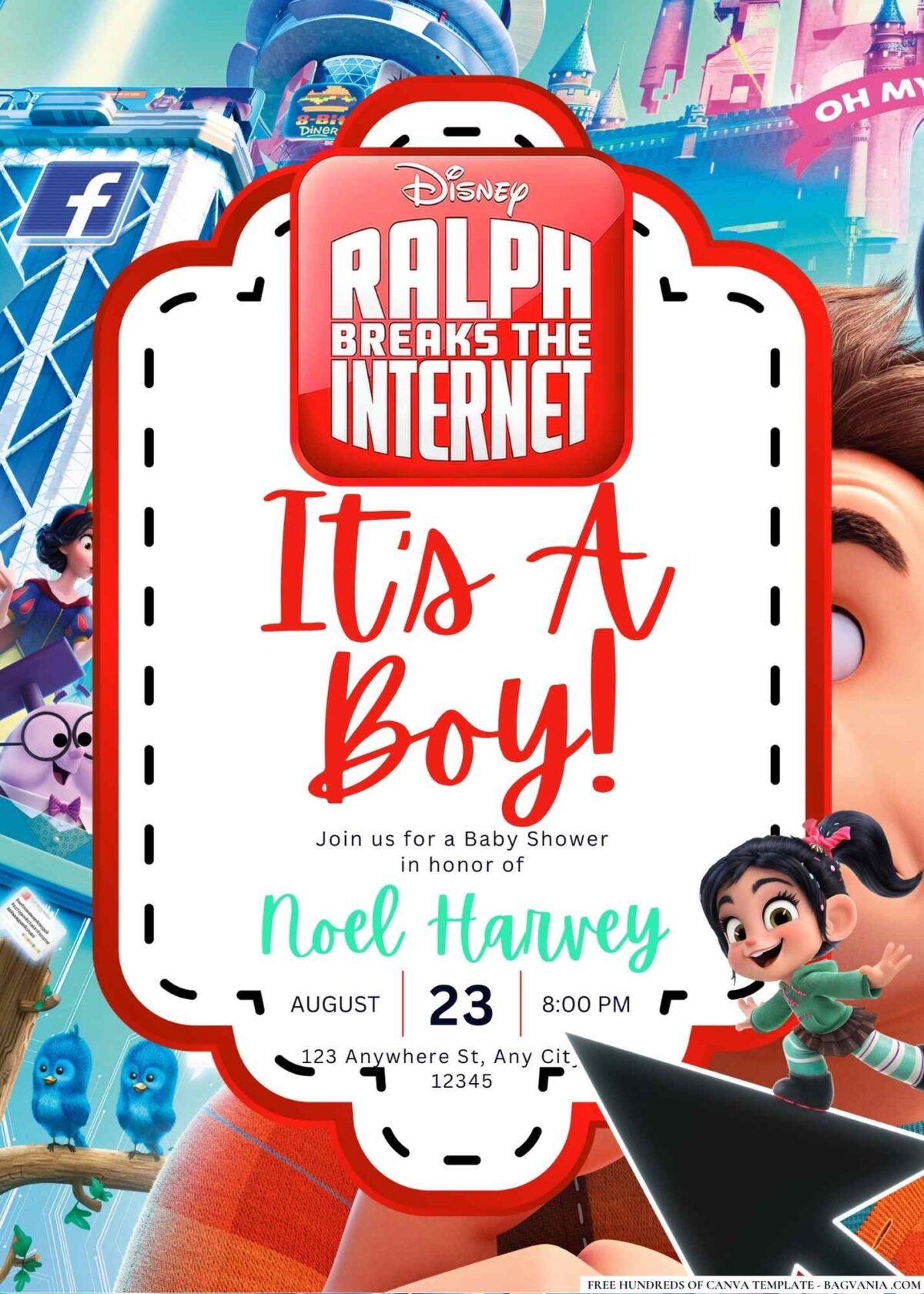 Ralph Breaks the Internet Baby Shower Invitation