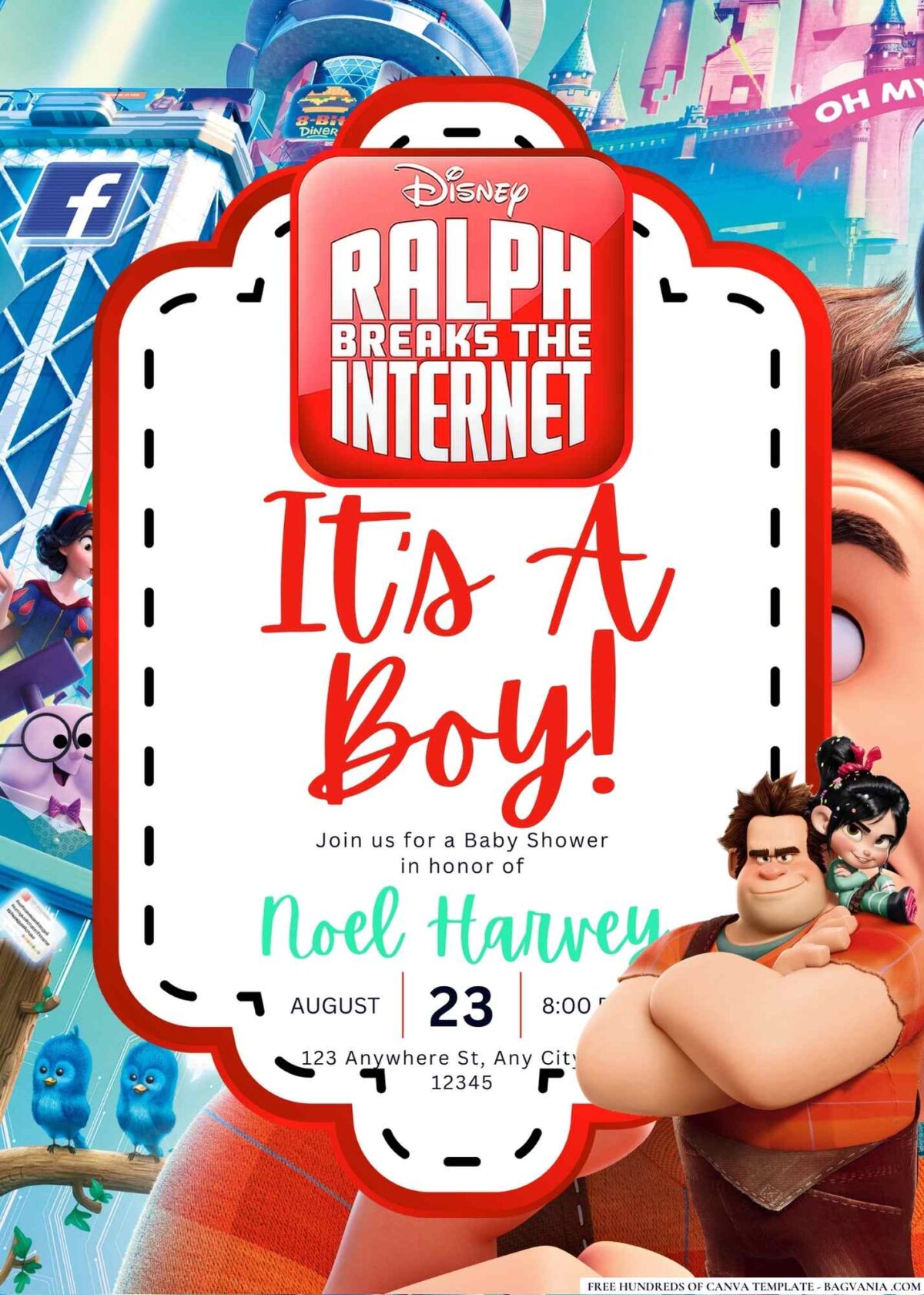 Ralph Breaks the Internet Baby Shower Invitation