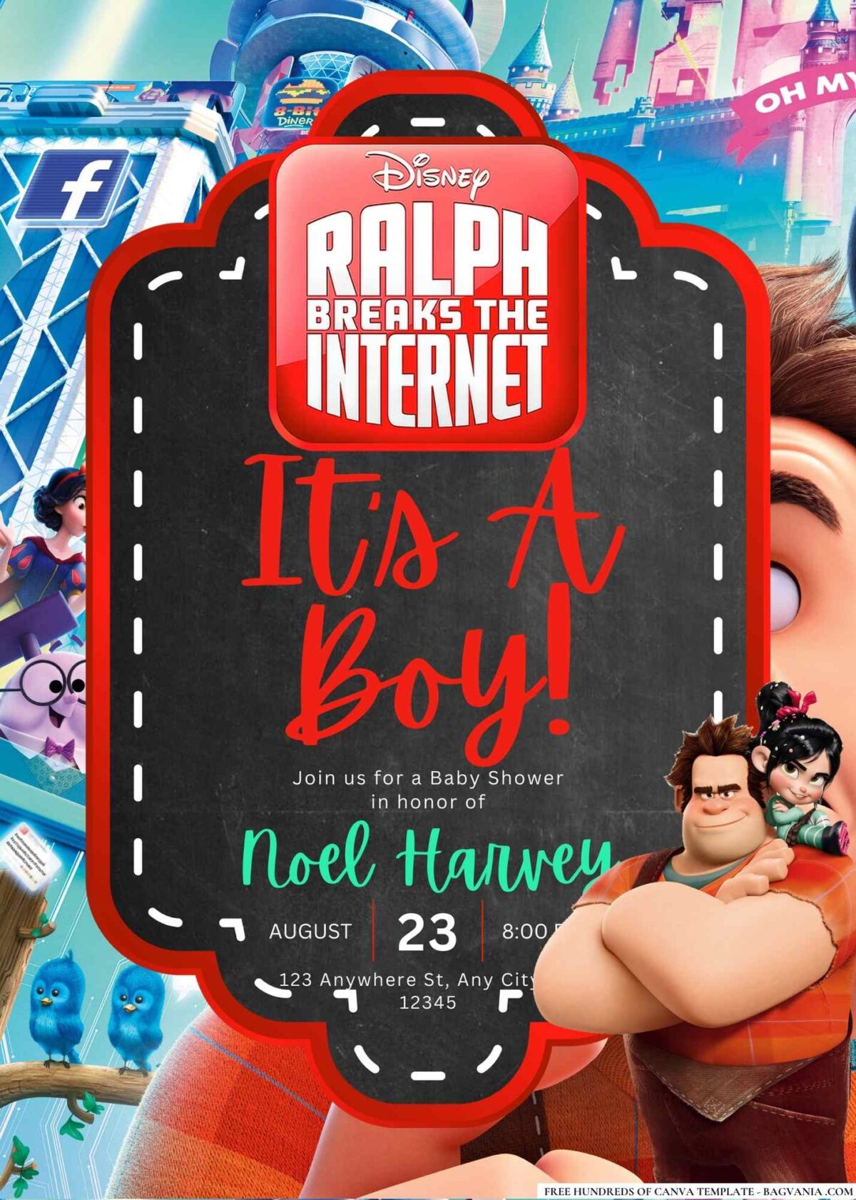 Ralph Breaks the Internet Baby Shower Invitation